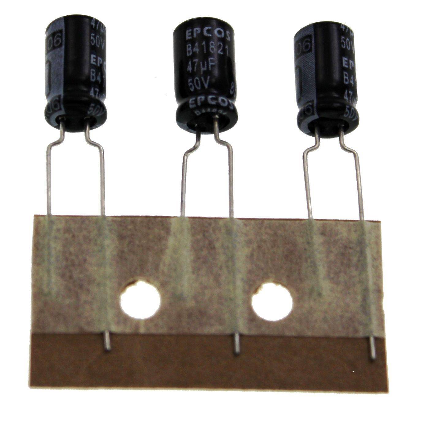 Elko Capacitor Radial 47µF 50V | Electrolytic capacitor up to a temperature of 85°C | 6,3x11mm | 47uF B41821A6476M8 Epcos