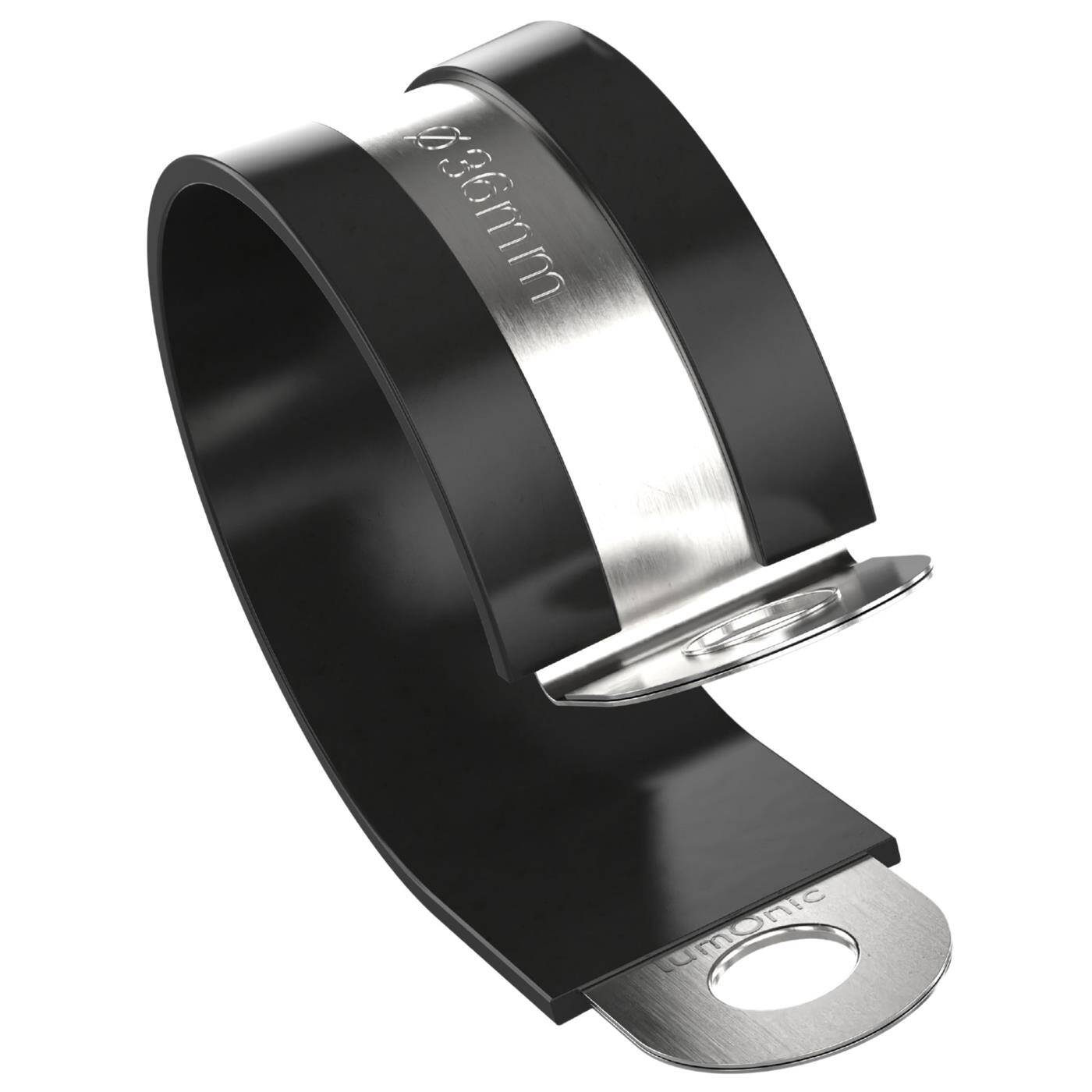 Lumonic 10x 36mm Rohrschellen mit Gummieinlage Edelstahl V2A I Kabelschellen zum Schrauben I Schlauchschelle 36mm, Rohrschellen, Befestigungsschelle 36mm, Rohrhalterung