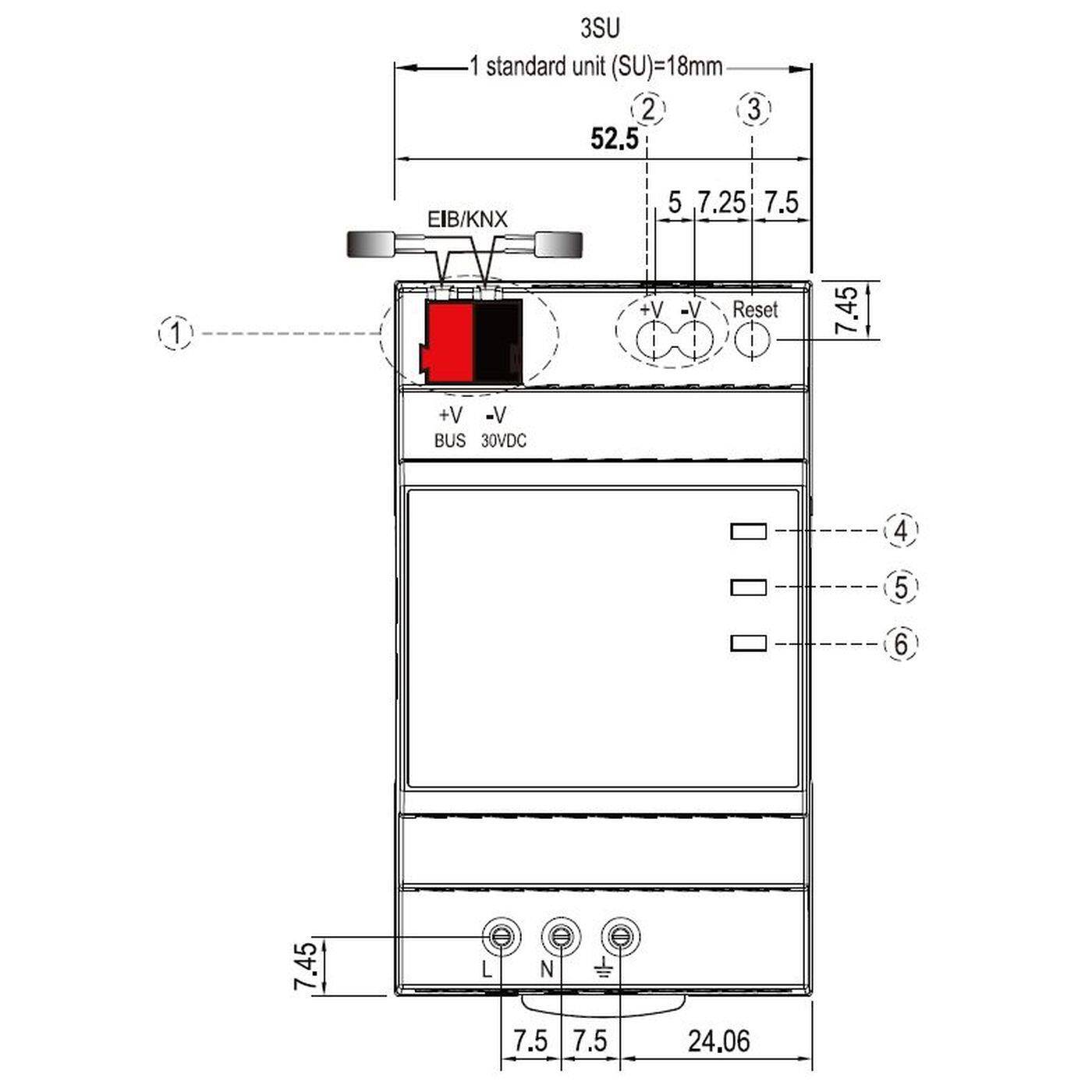 KNX-20E-640 19,2W 640mA 30V LED Netzteil KNX Trafo Treiber KNX-20E-640 19,2W 640mA 30V LED Netzteil KNX Trafo Treiber