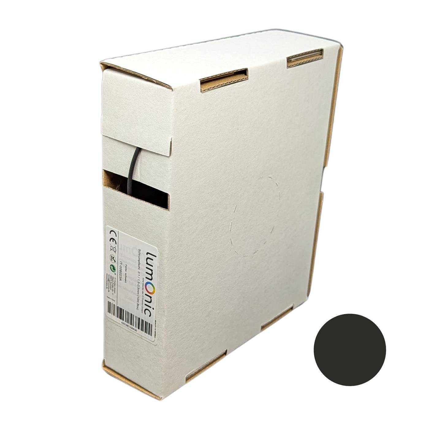10m Schrumpfschlauch Box 3:1 1,5 -> 0,5mm Schwarz Flexibel