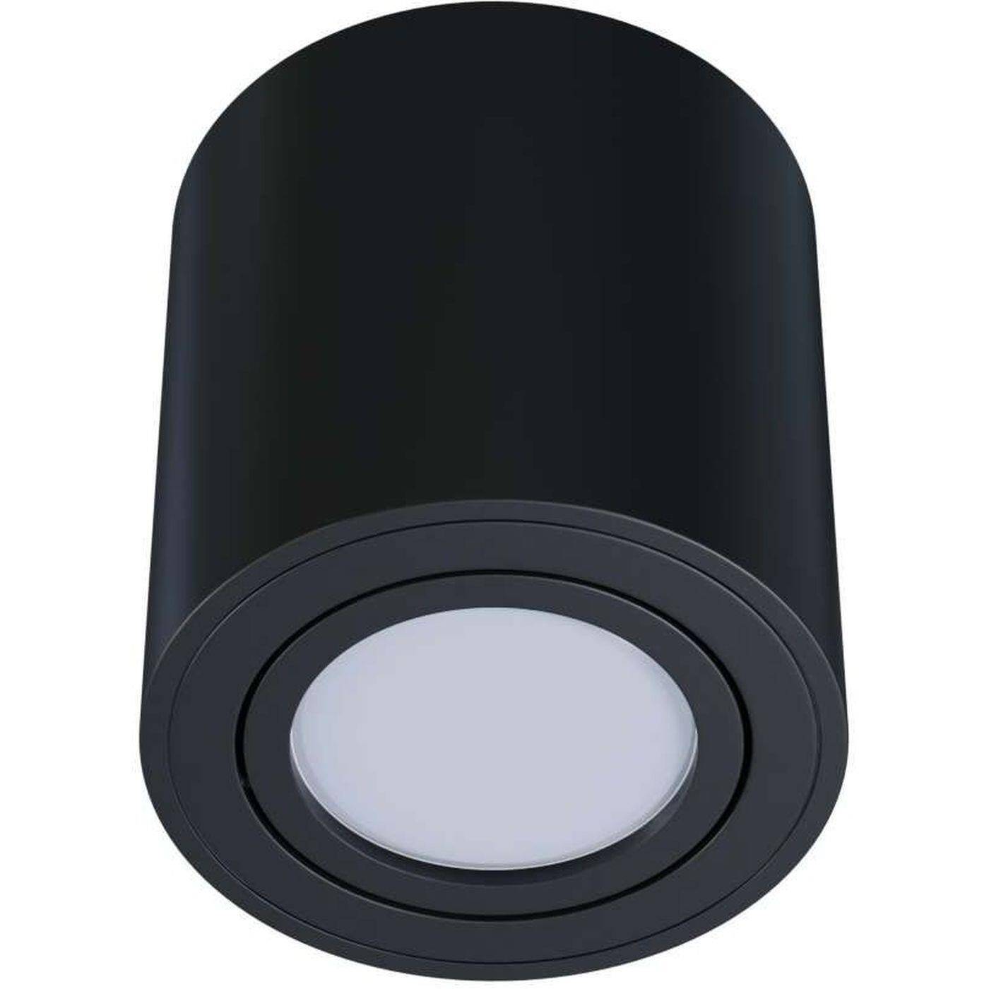 LED Surface mount frame Round 80x84mm Black Aluminium Swivelling Spot GU10 MR16