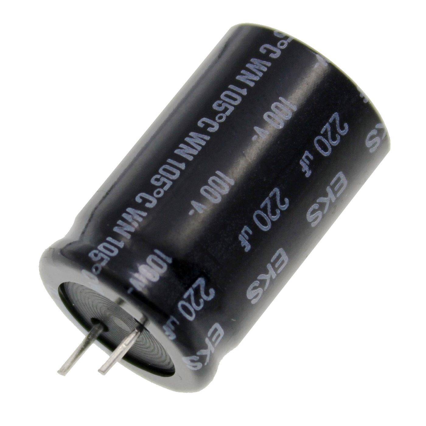 Elko Kondensator Radial 220µF 100V | Elektrolytkondensator bis zu einer Temperatur von 105°C | 16,5x30mm | 220uF EKS3580 Frolyt