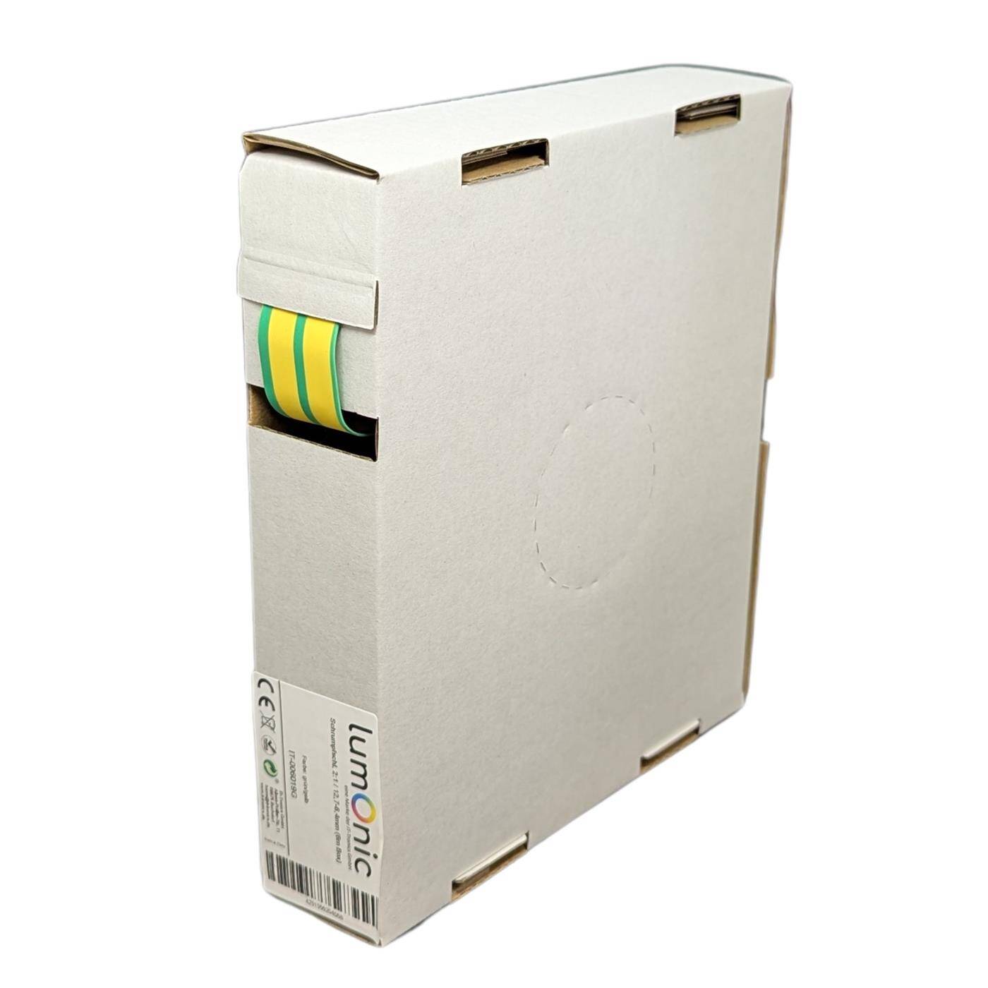 6m Schrumpfschlauch Box 2:1 12,7 -> 6,4mm Grün Gelb Flexibel