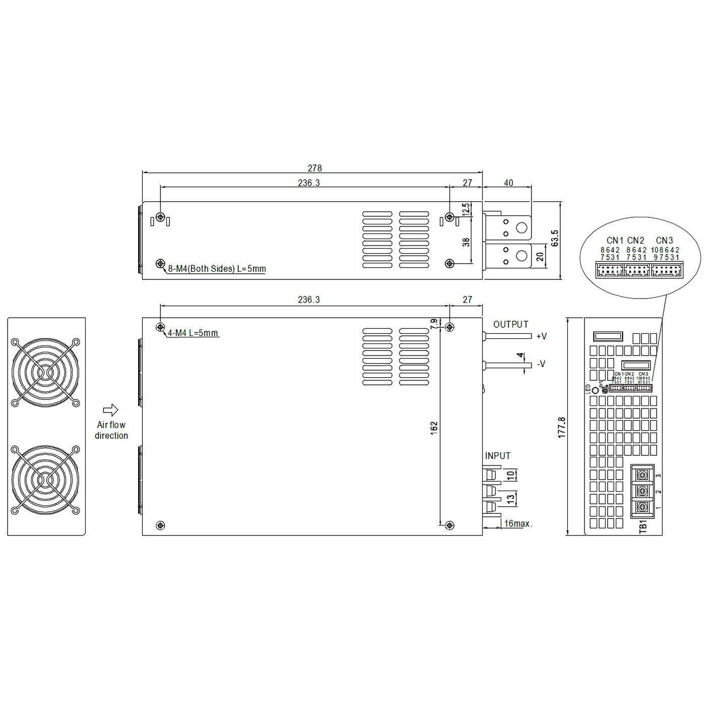 RSP-2400-48 2400W 48V 50A Industrial power supply