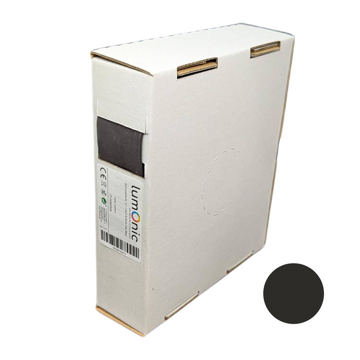 3m Schrumpfschlauch Box 3:1 24 -> 8mm Schwarz Flexibel