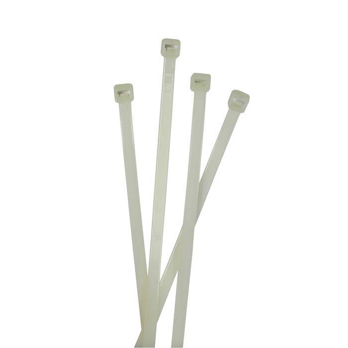 100x Cable tie Reusable 200 x 4,8mm White Natural 22kg PA6.6 Polyamide Industrial quality