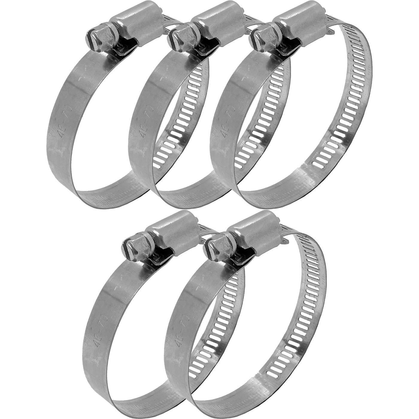 5x Hose clamp Stainless steel V2A 201 46-70mm Pipe clamp Hose clamp