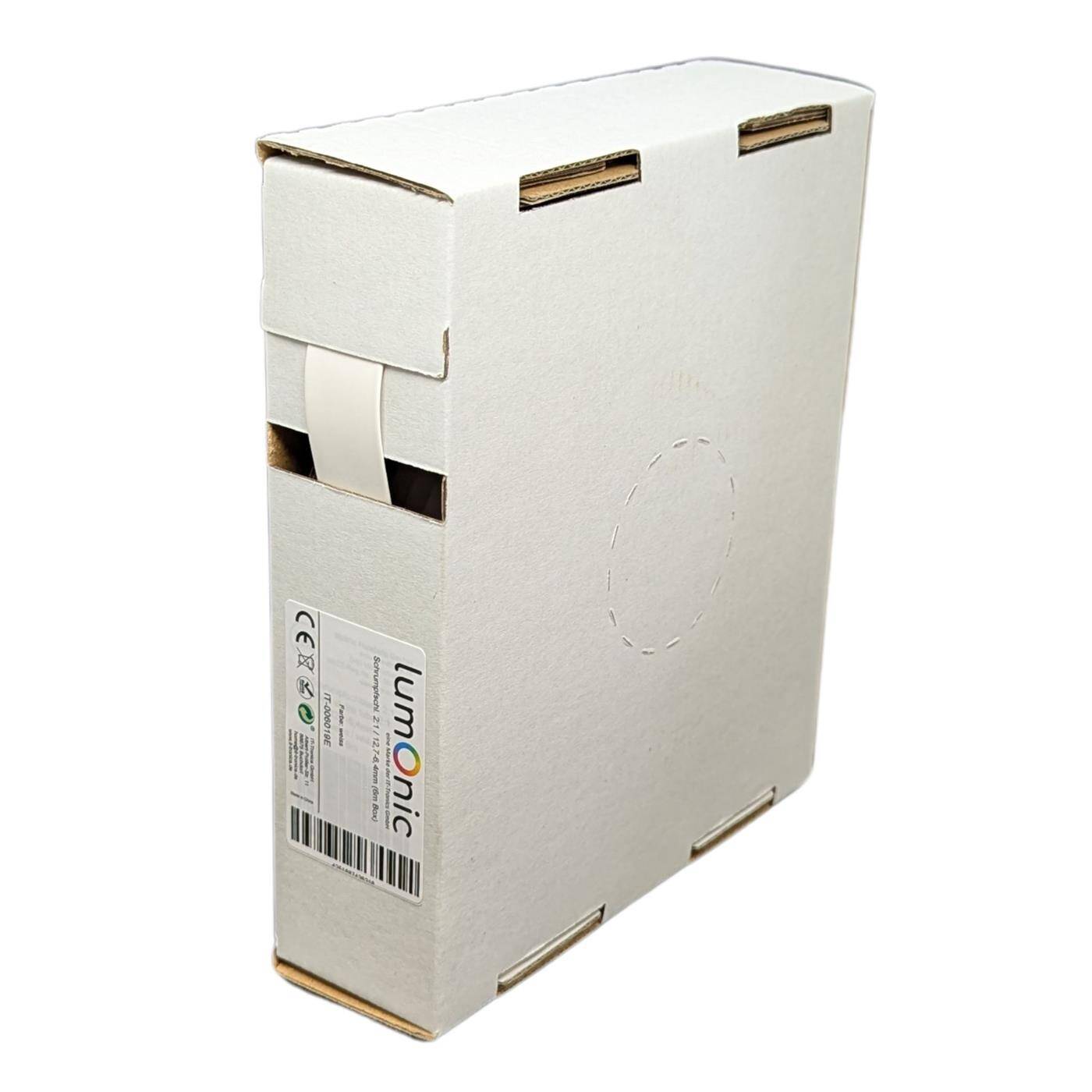 Lumonic 6m Schrumpfschlauch Box 2:1 Weiss - Hier von: 12,7mm auf 6,4mm - Dickwandiger Schrumfpschlauch in verschiedenen Größen