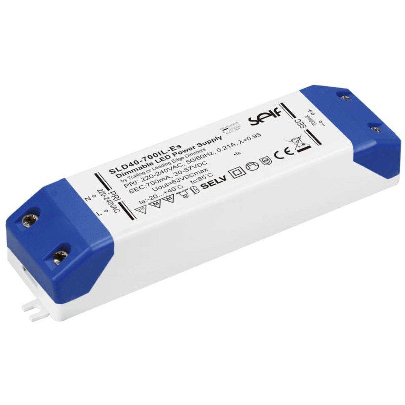 SLD40-1050IL-ES 40W 1050mA 19...38VDC Constant current LED power supply Driver Transformer Triac Dimmable SLD40-1050IL-ES 40W 1050mA 19...38VDC Constant current LED power supply Driver Transformer Triac Dimmable