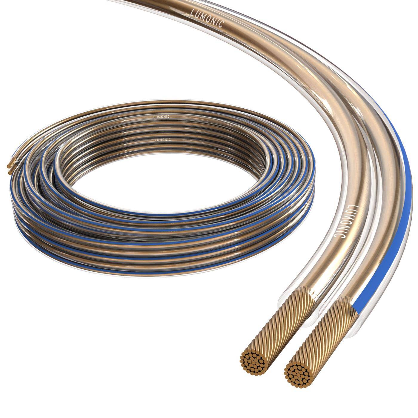 10m Lautsprecherkabel 2x 0,5mm² Transparent CCA HiFi Boxenkabel Audio Zwillingsleitung