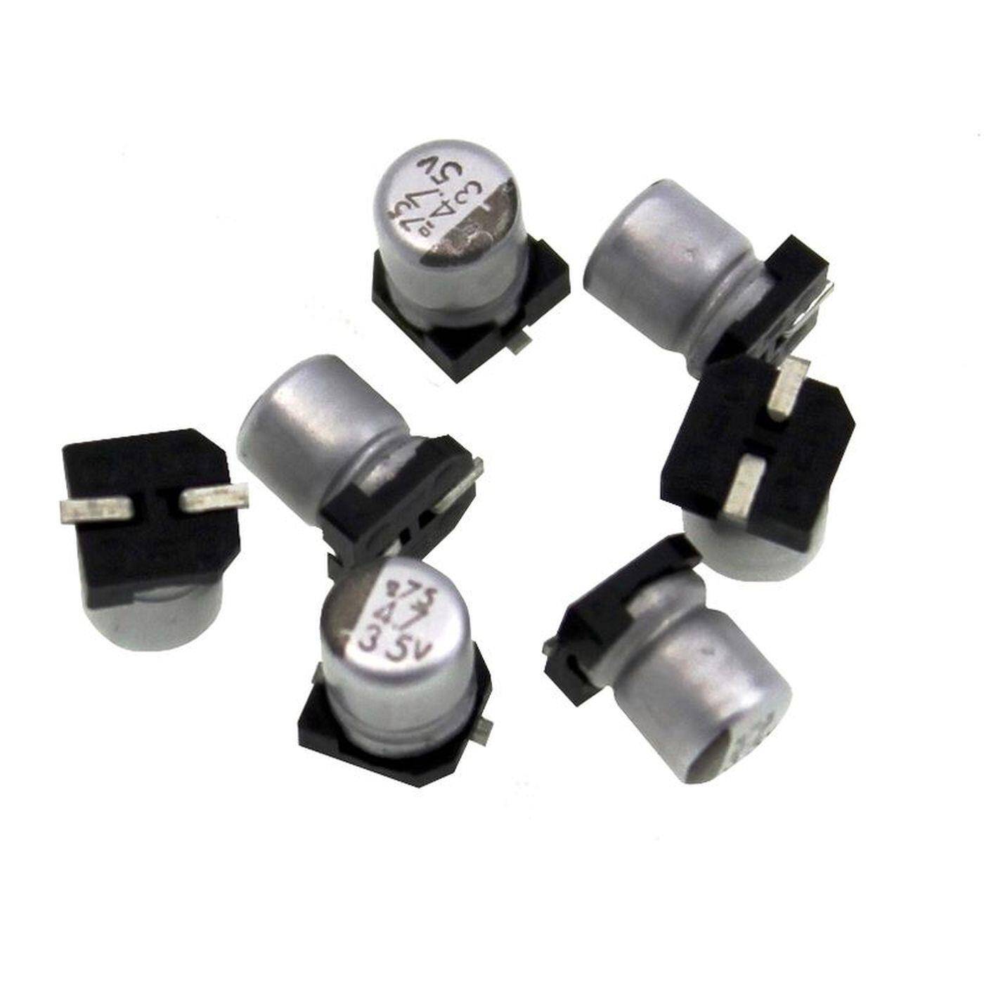 SMD Elko Kondensator 4,7µF 35V | Elektrolytkondensator bis zu einer Temperatur von 85°C | 4x5,2mm | 4,7uF EMV350ADA4R7MD55G United Chemi-Con