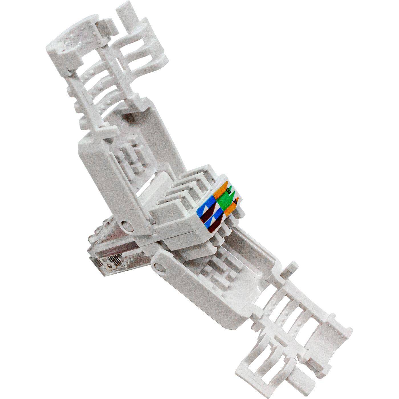 Lumonic Netzwerkstecker RJ45 Stecker werzeuglos | Mit Zugentlastung und vergoldeten Kontakten I Crimpstecker für CAT5 CAT6 CAT7 Netzwerk-LAN-Kabel