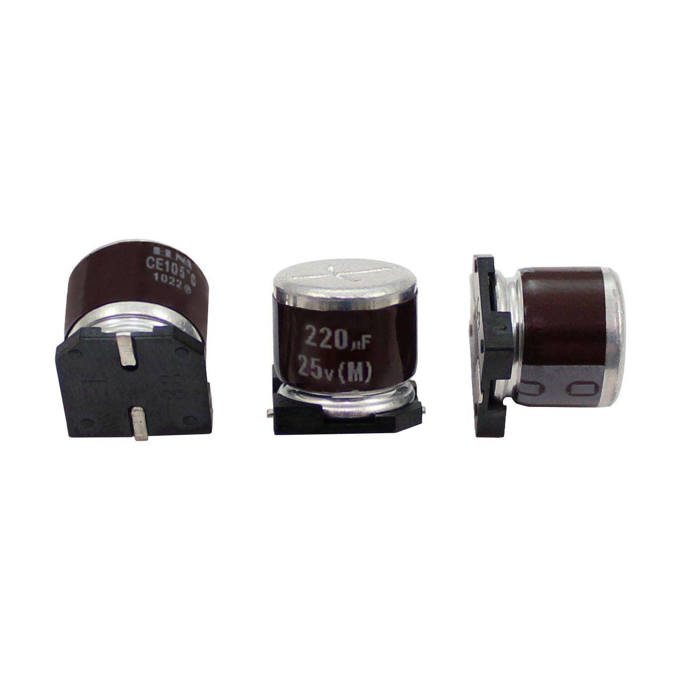 SMD Elko Kondensator 220µF 25V | Elektrolytkondensator bis zu einer Temperatur von 105°C | 10x10mm | 220uF RVZ-25V221MH10U-R2 Elna