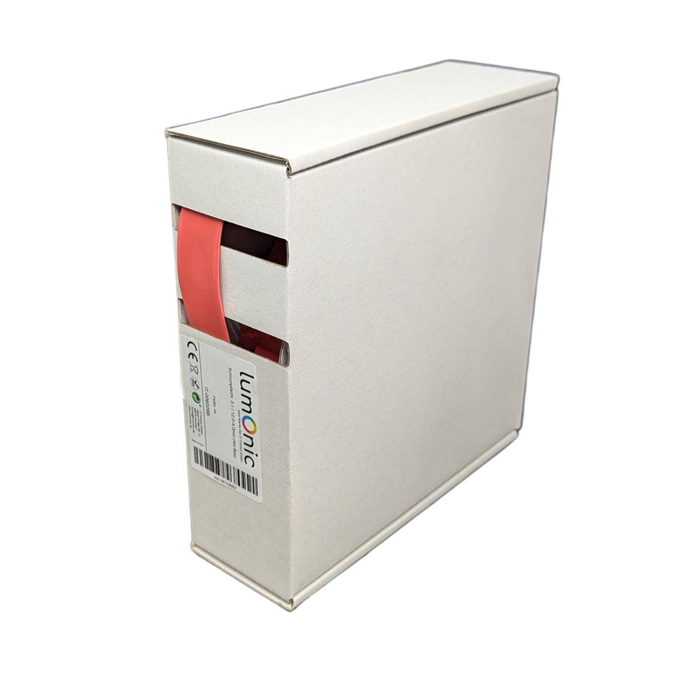 4m Heat shrink tubing Box 3:1 12 -> 4mm Red Flexible