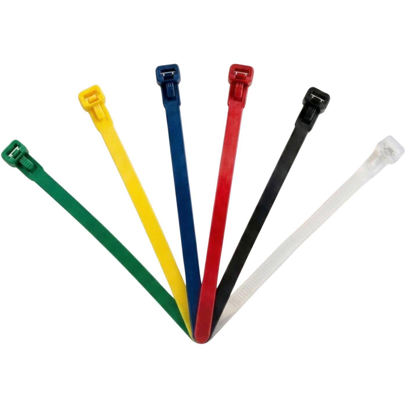 Lumonic 100 Stück Reusable cable ties | White | 250x7,6mm | up to 22kg tensile strength | Nylon PA6.6 | Detachable without tools | Cable management, industry, workshop, household