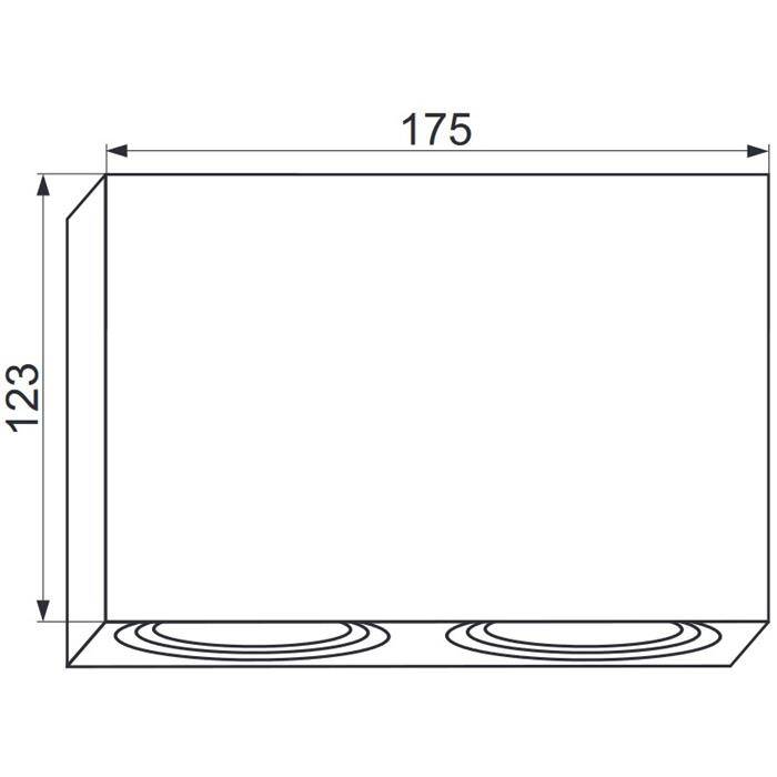 LED Aufbaurahmen Twin Quadratisch 175x95x125mm Schwarz Aluminium Schwenkbar Spot GU10 MR16