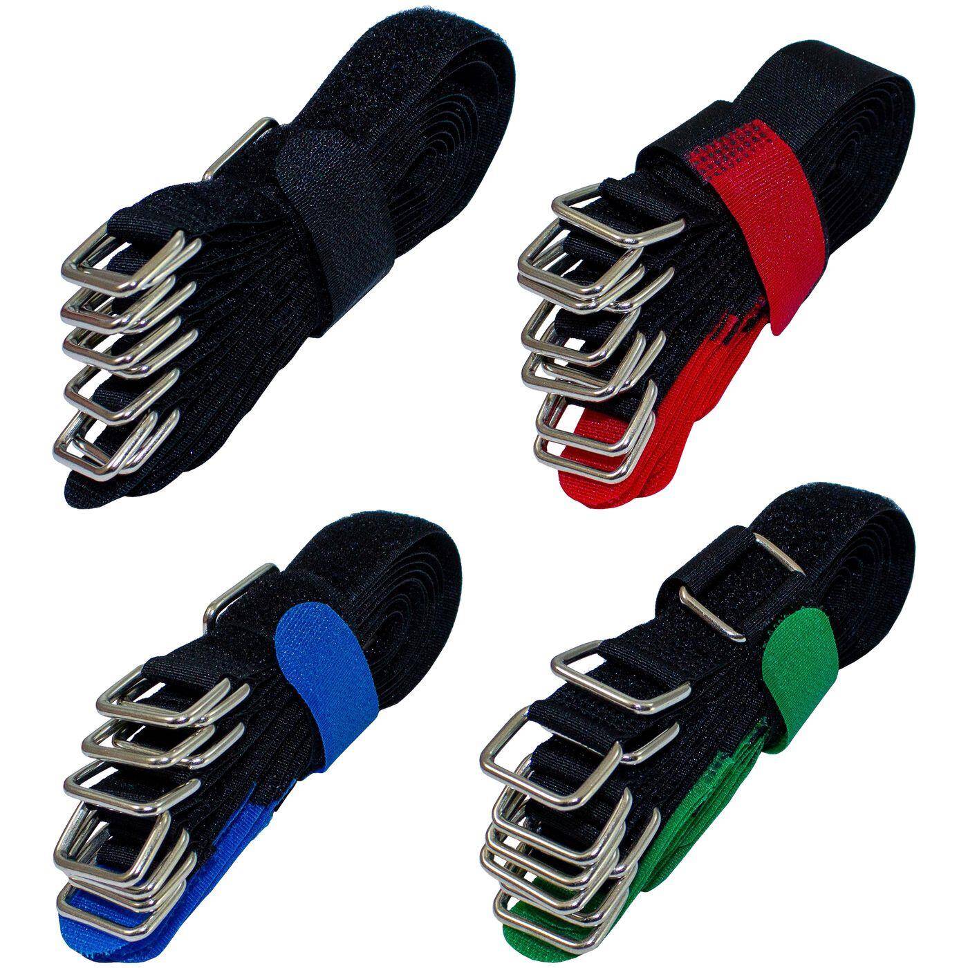 10x Hook + Loop Cable tie 200 x 20mm Black normal  Hook + Loop fastener