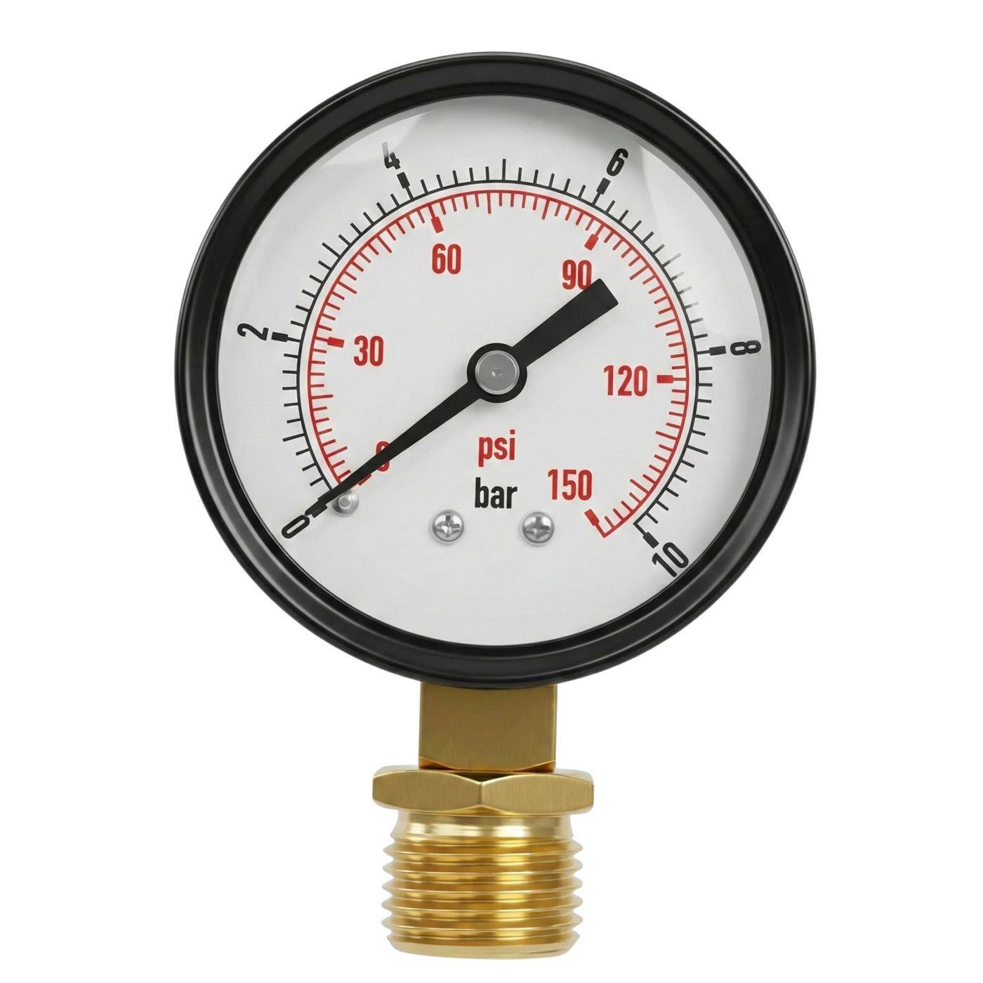 Lumonic I Manometer 0-6,0bar I 1/2 Zoll I Klasse 2,5 I Anschluss unten I Durchmesser 60mm I Druckmesser I für Druckluft und Wasser