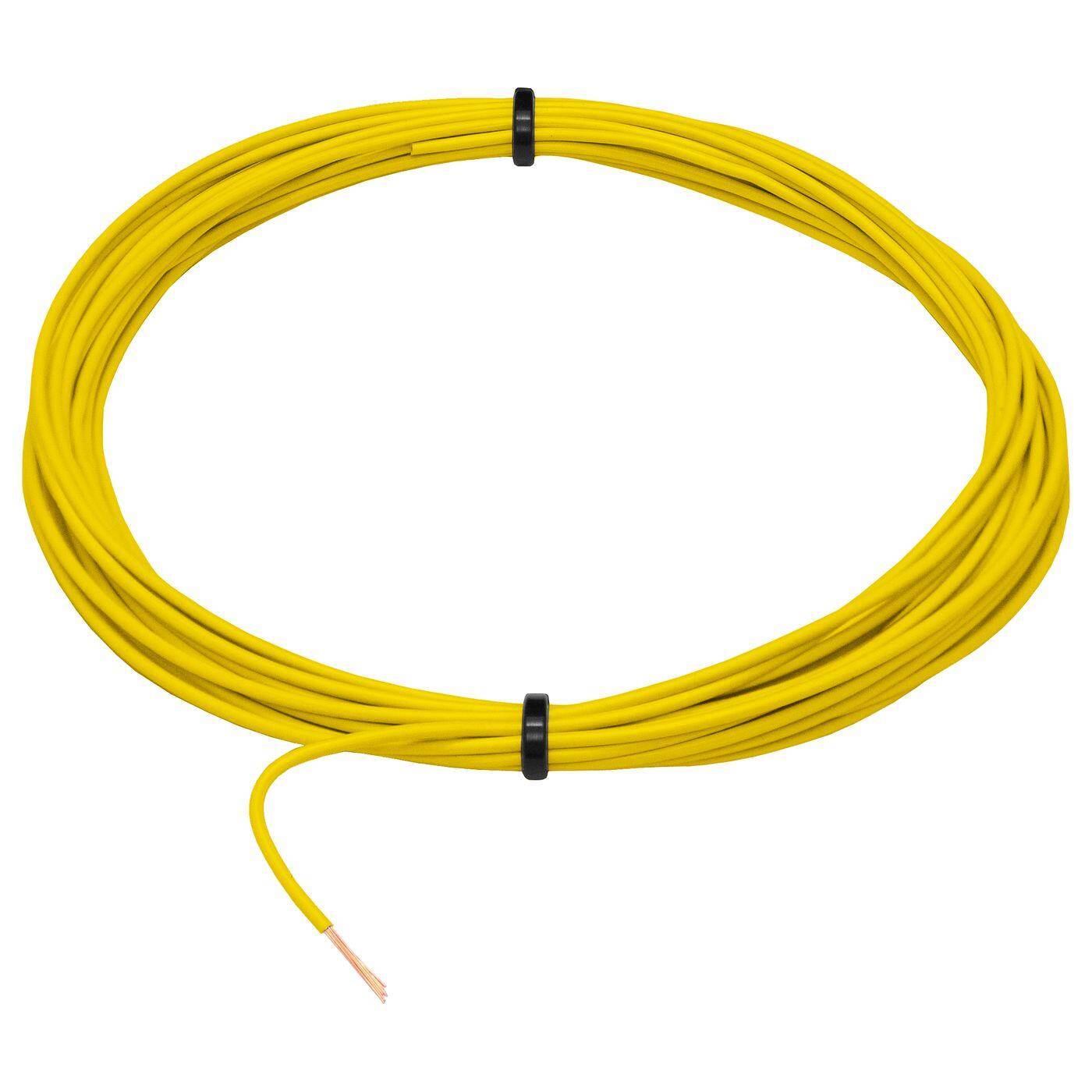 1m FLRY Fahrzeugleitung Gelb 0,5mm² rund Kabel Litze KFZ Stromkabel