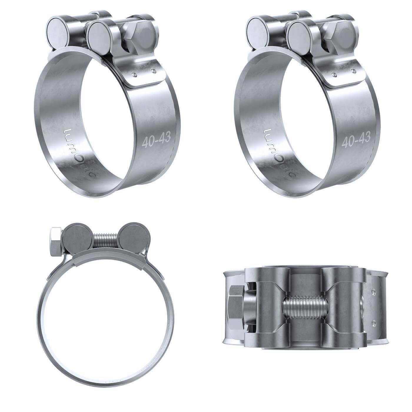 4x Lumonic Gelenkbolzenschelle 40-43mm  Auspuffschelle für Bau PKW LKW