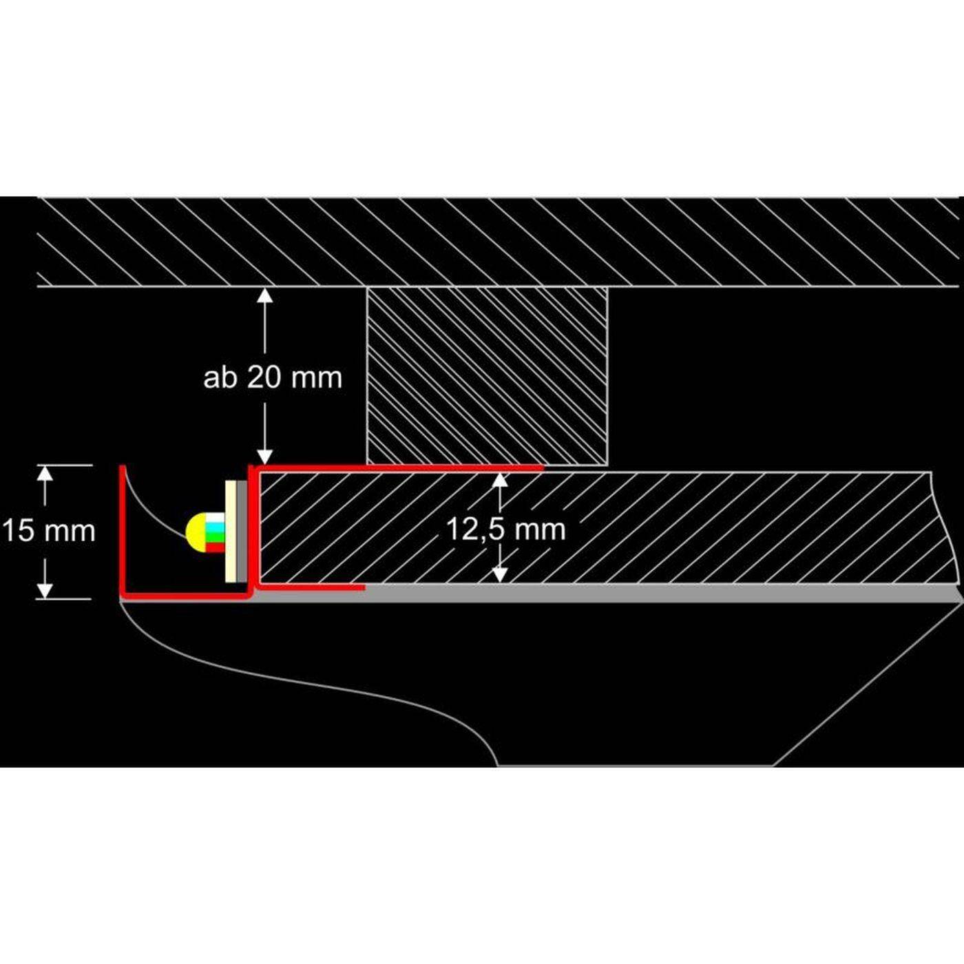 2m LED Drywall profile DSL flex for floating surfaces for Plasterboard Steel Zinc sheet