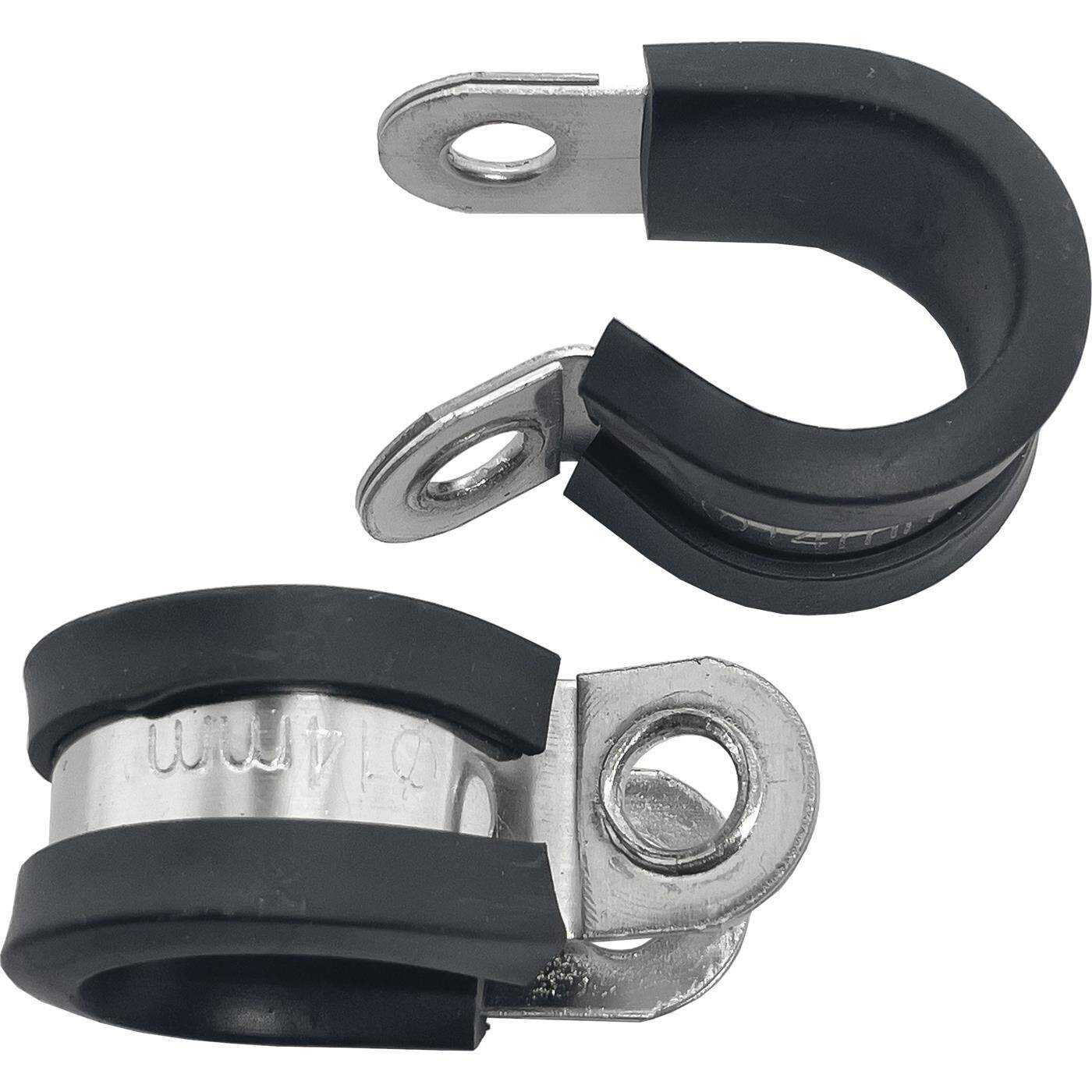 5x P-Clip Leitungsschelle Edelstahl V2A mit Gummi 14mm Rohrschelle Befestigungsschelle