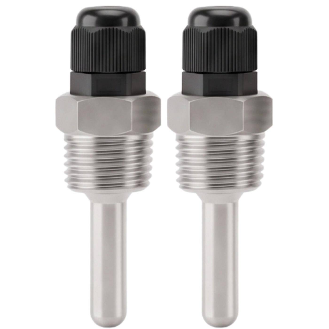 Lumonic Set of 2 immersion sleeves V2A stainless steel 1/2 inch | 30mm Installation length | Perfect fit for 6mm temperature sensors | for buffer storage, heating, solar + smart home