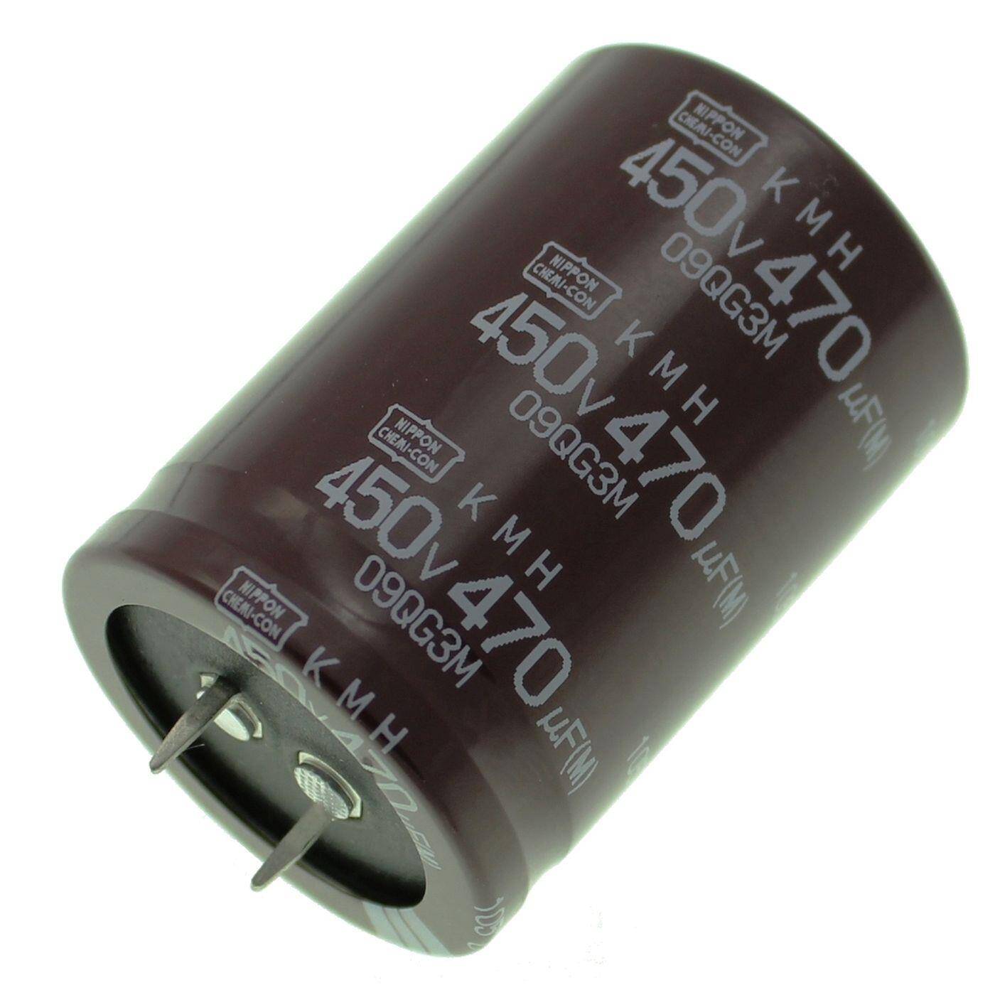 Snap-In Elko Capacitor 470µF 450V | Electrolytic capacitor up to a temperature of 85°C | 35x50mm | 470uF EKMH451VNN471MA50W United Chemi-Con