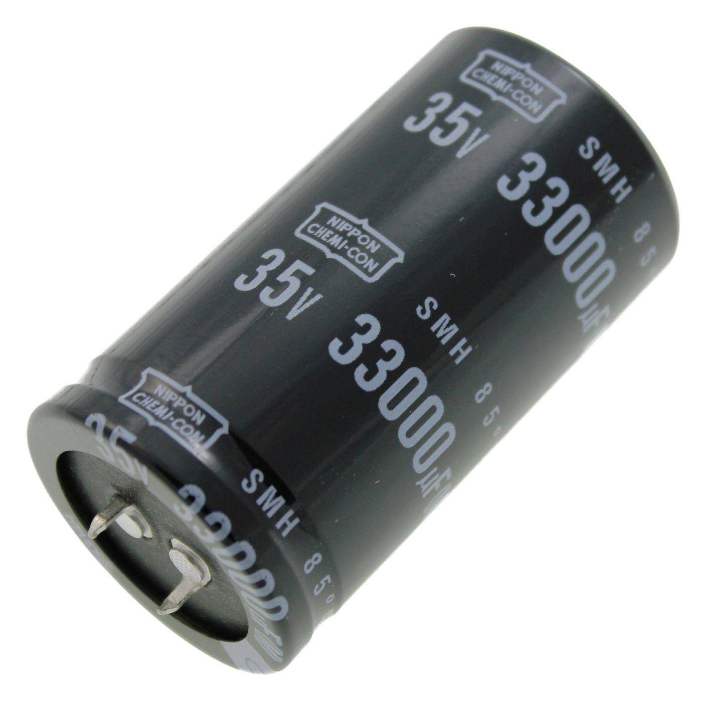 Snap-In Elko Kondensator 33000µF 35V | Elektrolytkondensator bis zu einer Temperatur von 85°C | 35x63mm | 33000uF ESMH350VSN333MA63U United Chemi-Con