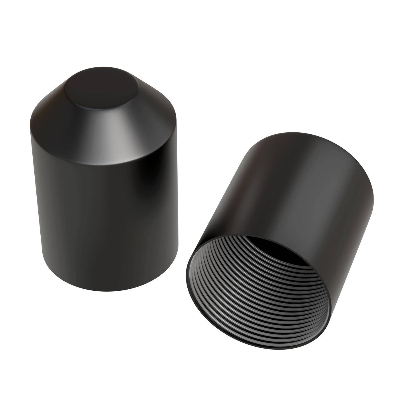 Warmschrumpf Endkappe mit Kleber 103 -> 50mm schwarz Verhältnis 2:1 vernetztes Polyolefin Schrumpfkappe für Kabel, Rohre und Seile