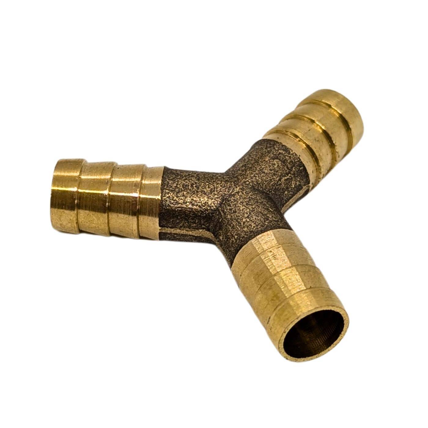 Y-hose connector for 9mm (3/8") hose made of brass Y-connector Y-piece with spike profile Compressed air for workshops, businesses and DIY enthusiasts