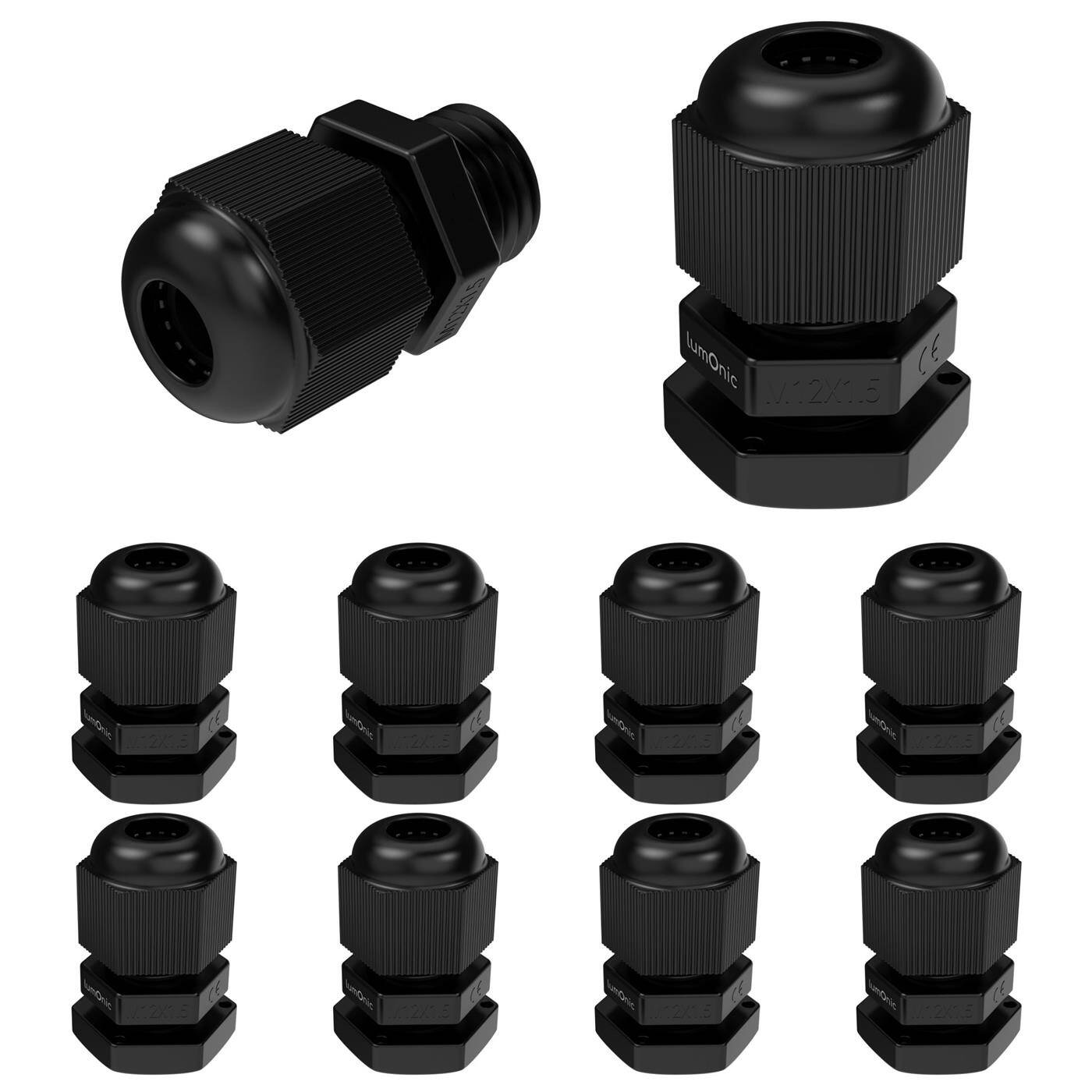 10x Kabelverschraubung M12 PG7  IP67 metrisch 3-6,5mm