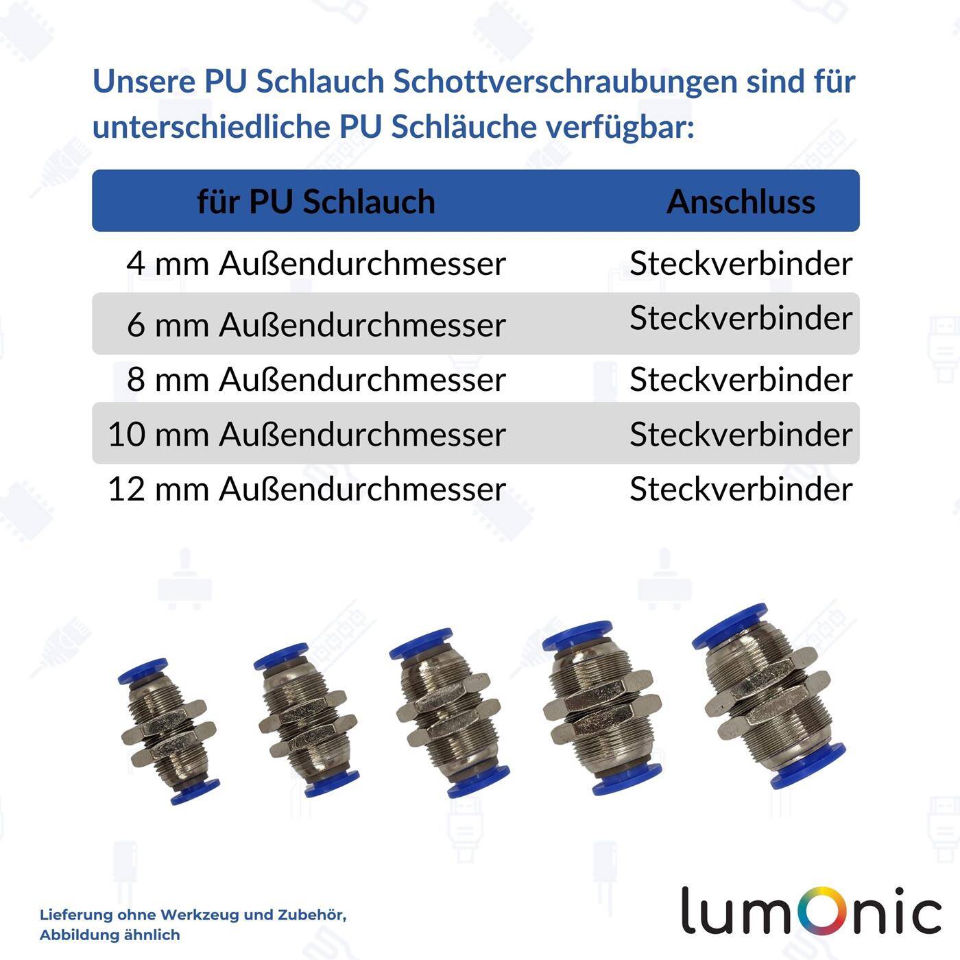 PU conduit bulkhead fitting with plug connector 8mm Bulkhead Fitting Pneumatic plug connector Fitting Compressed air