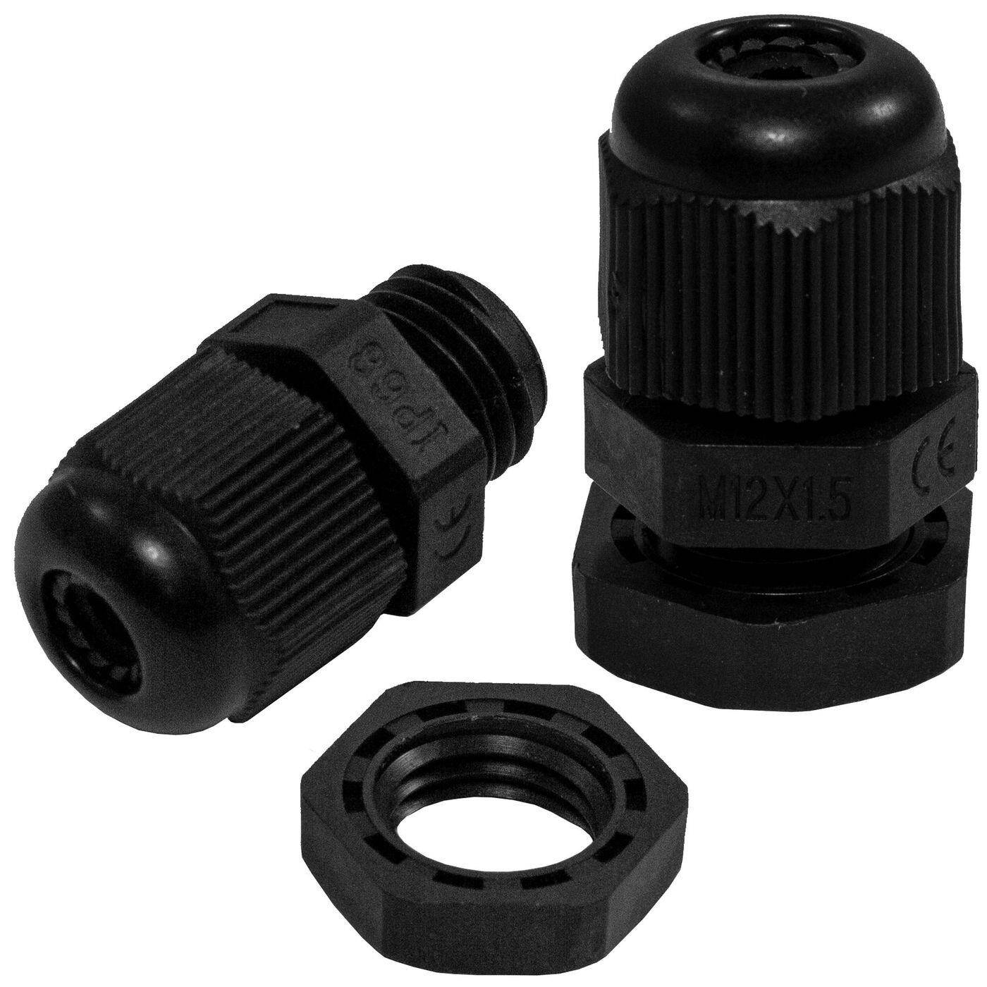 10x Kabelverschraubung M12 PG7 grau IP67 metrisch 3-6,5mm