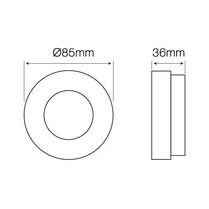 LED Einbaurahmen Bad Feuchtraum Rund IP44 85x36mm Weiß Aluminium Schwenkbar Spot GU10 MR16