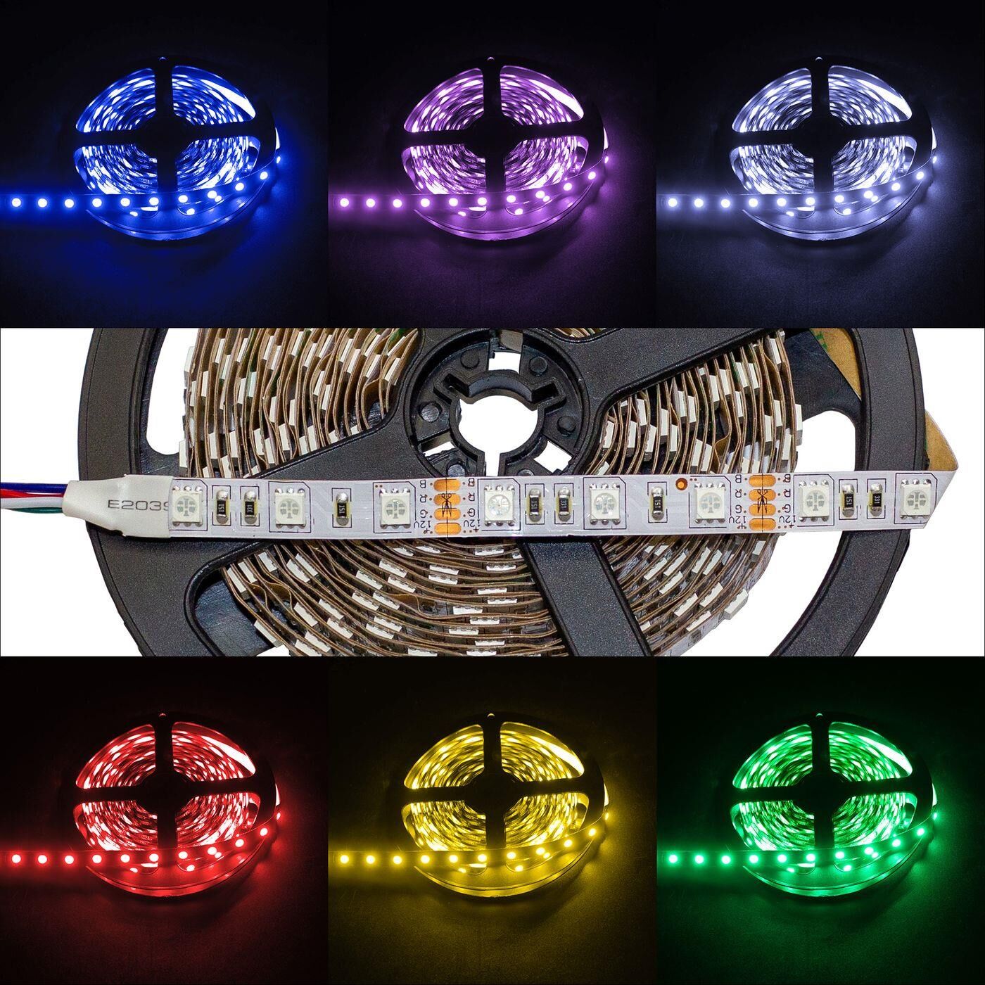 5m (500cm) RGB LED Streifen Band Leiste 12V IP20 300LEDs 60LED/m SMD5050