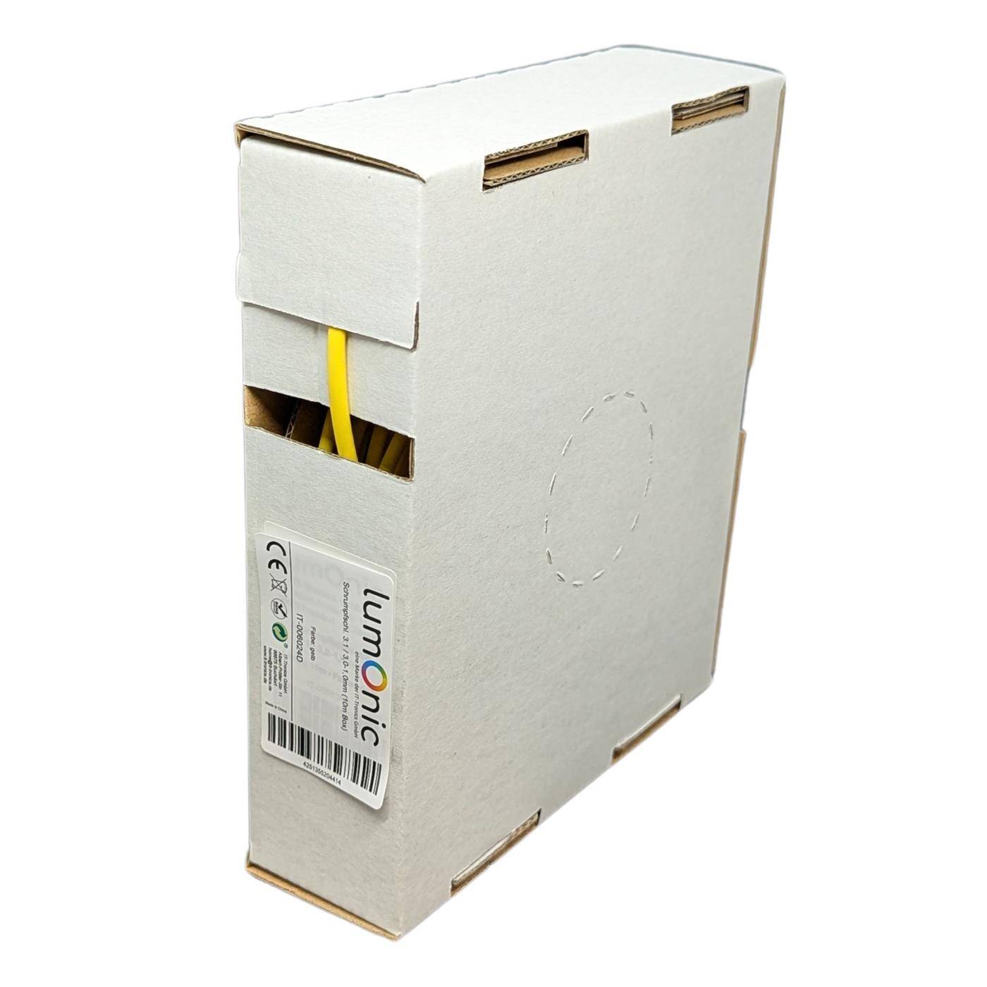 Lumonic 10m Schrumpfschlauch Box 3:1 Gelb - Hier von: 3mm auf 1mm - Dickwandiger Schrumfpschlauch in verschiedenen Größen