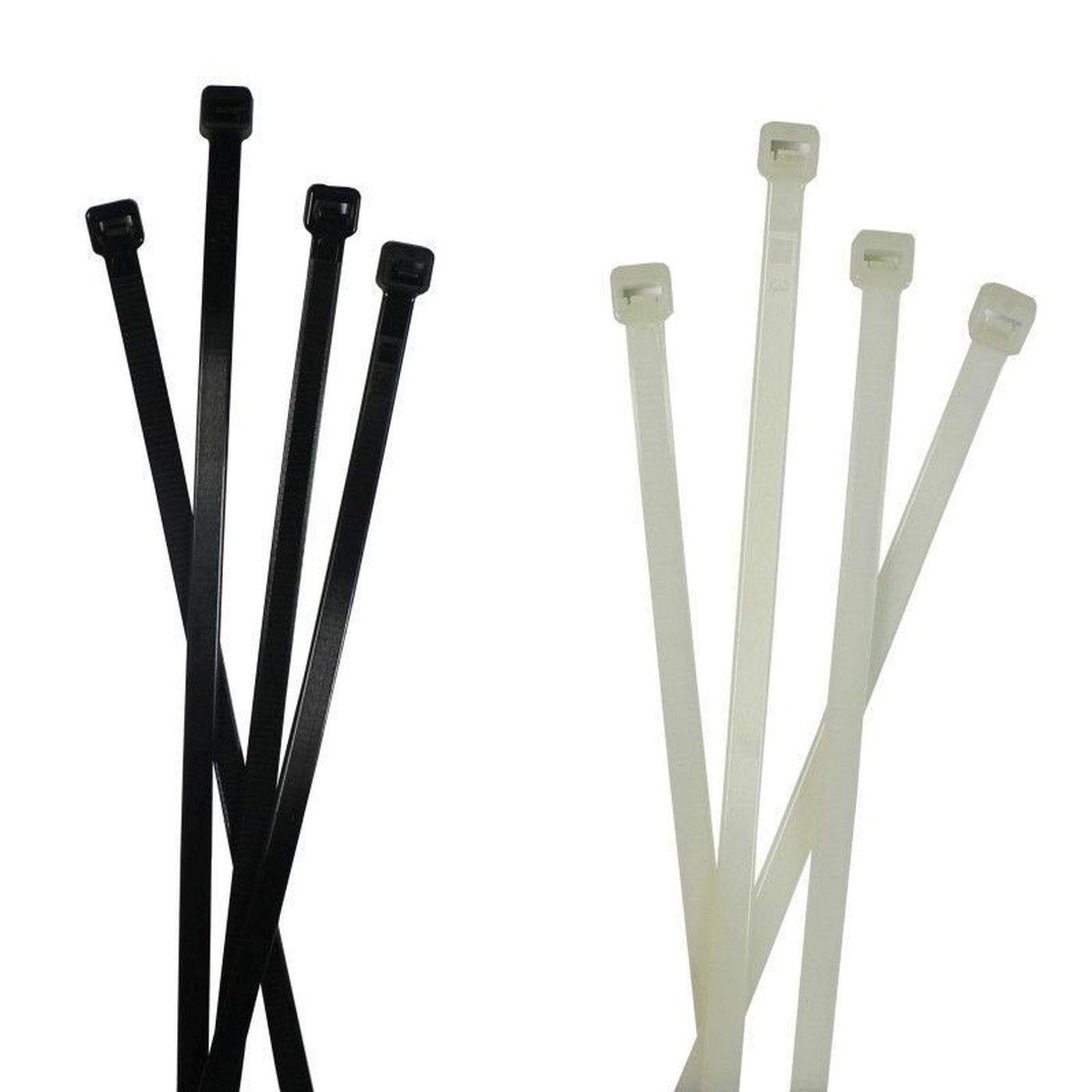 100x Kabelbinder Wiederverwendbar 300 x 4,8mm Weiß Natur 22kg PA6.6 Polyamid Industriequalität