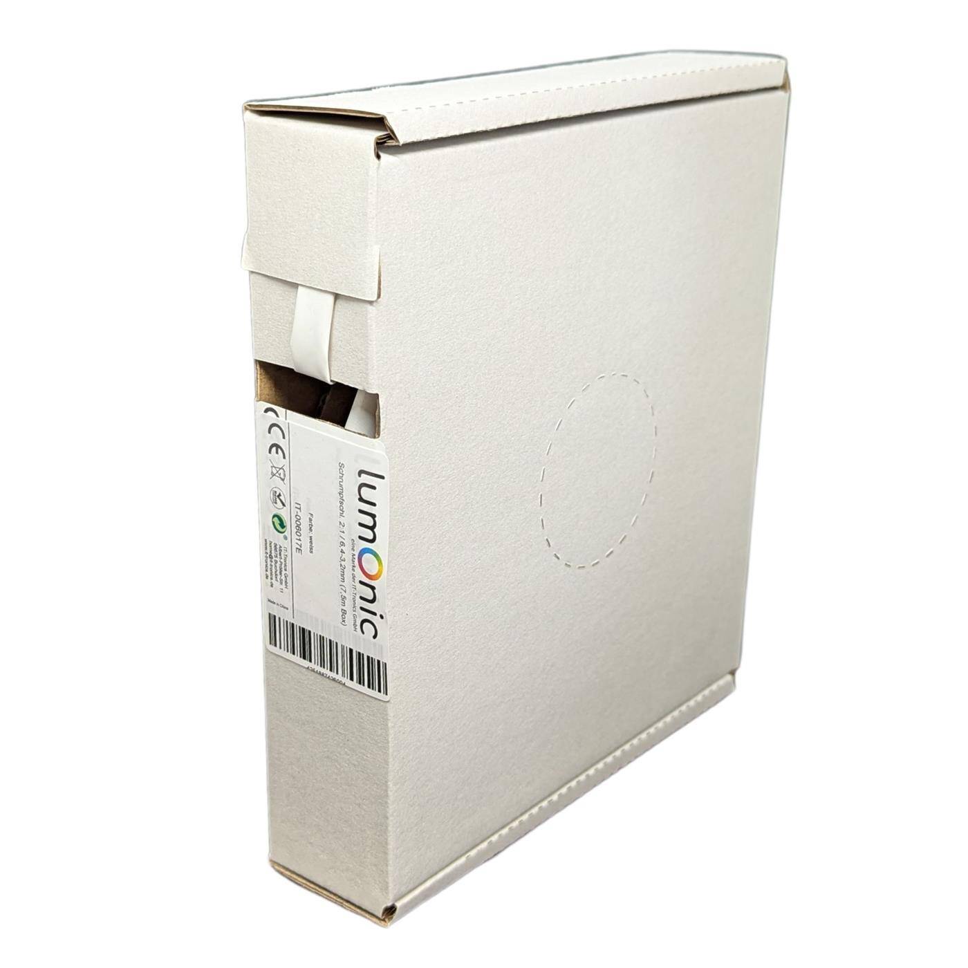 7,5m Heat shrink tubing Box 2:1 6,4 -> 3,2mm White Flexible 7,5m Heat shrink tubing Box 2:1 6,4 -> 3,2mm White Flexible