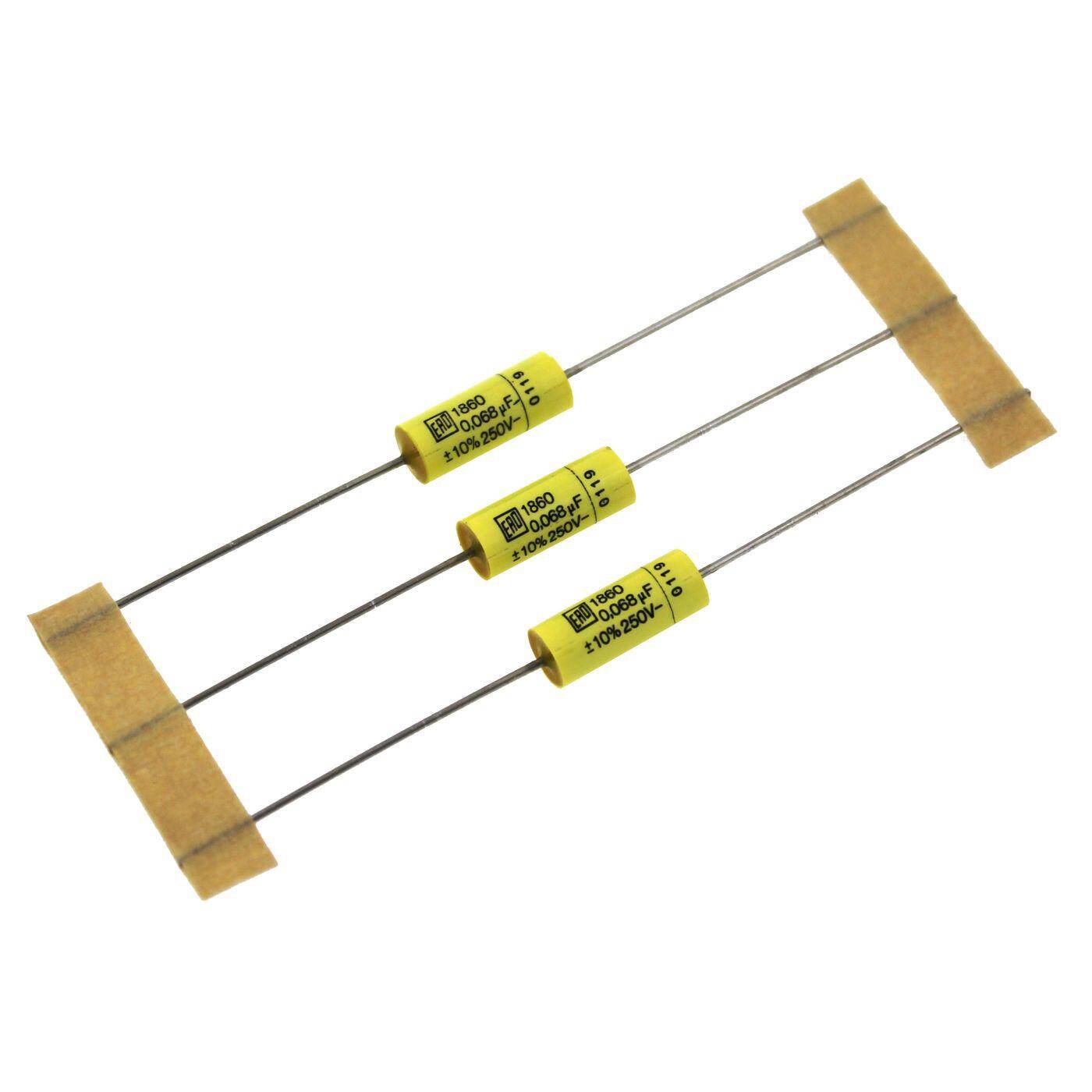 Vishay MKC Folien Kondensator | 0,068µF 250V DC I 2-Pin Anschluss I 2-Pin I 0,068uF, 68nF I Kondensator für Frequenzweichen von Lautsprechern oder zur Entstörung von elektrischen Geräten