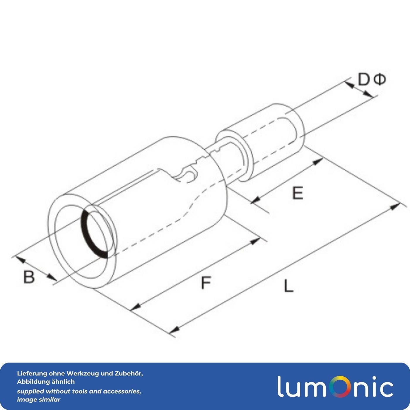 25x Rundsteckhülse teilisoliert 1,5-2,5mm² Stiftdurchmesser 4mm Blau für Rundstecker Messing verzinnt