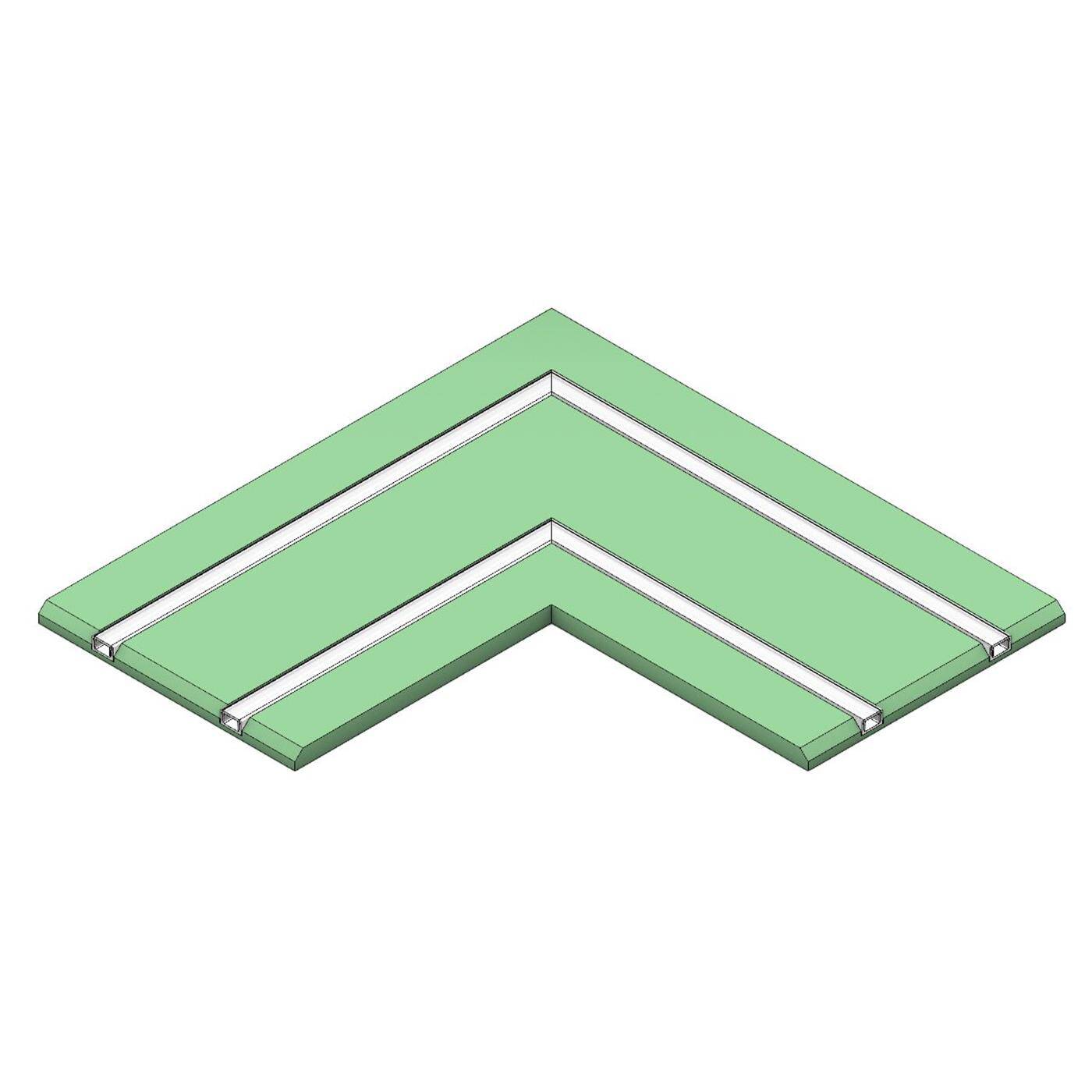 LED Drywall Panel L-Shape 2-track for 12mm Strip