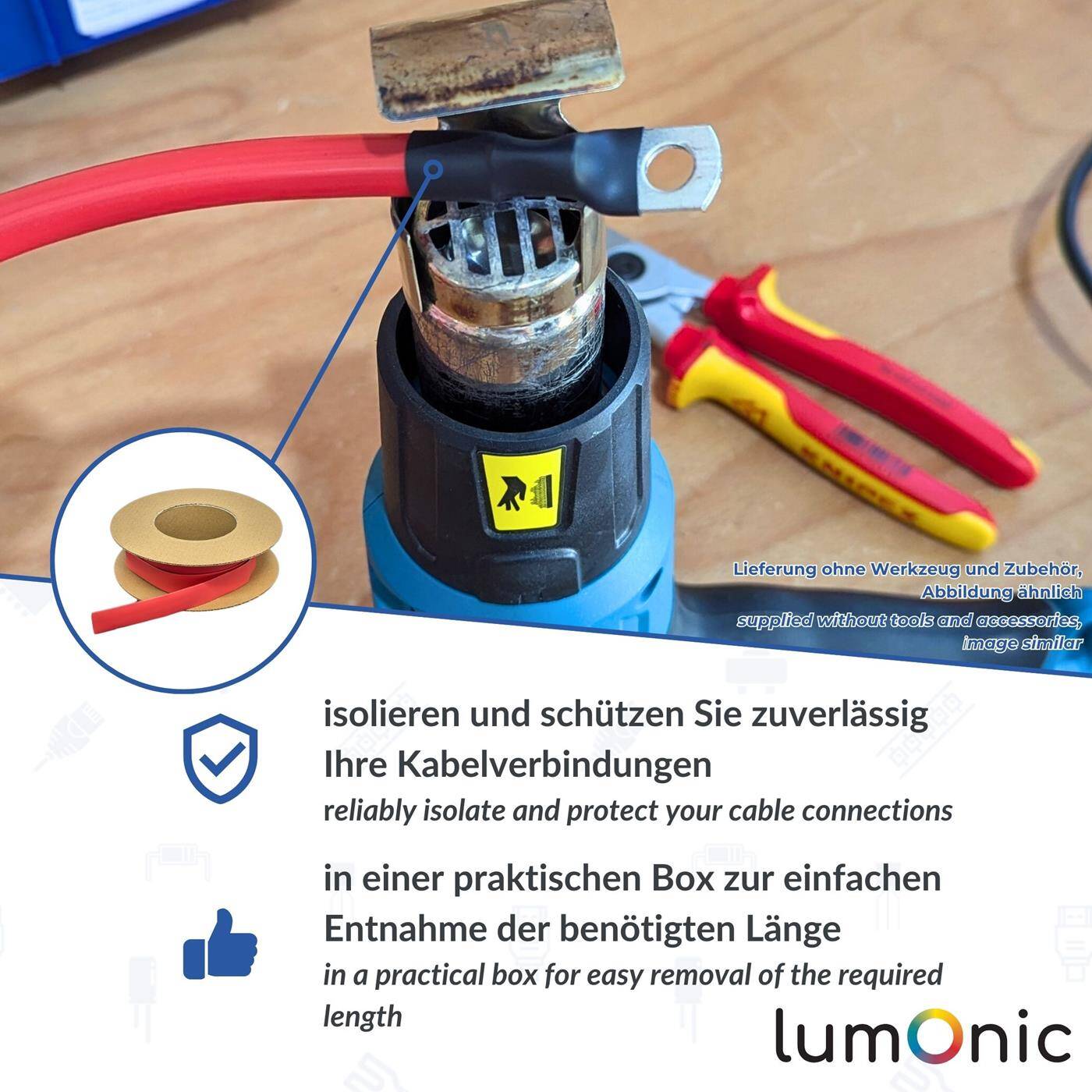 6m Schrumpfschlauch Box 2:1 12,7 -> 6,4mm Blau Flexibel