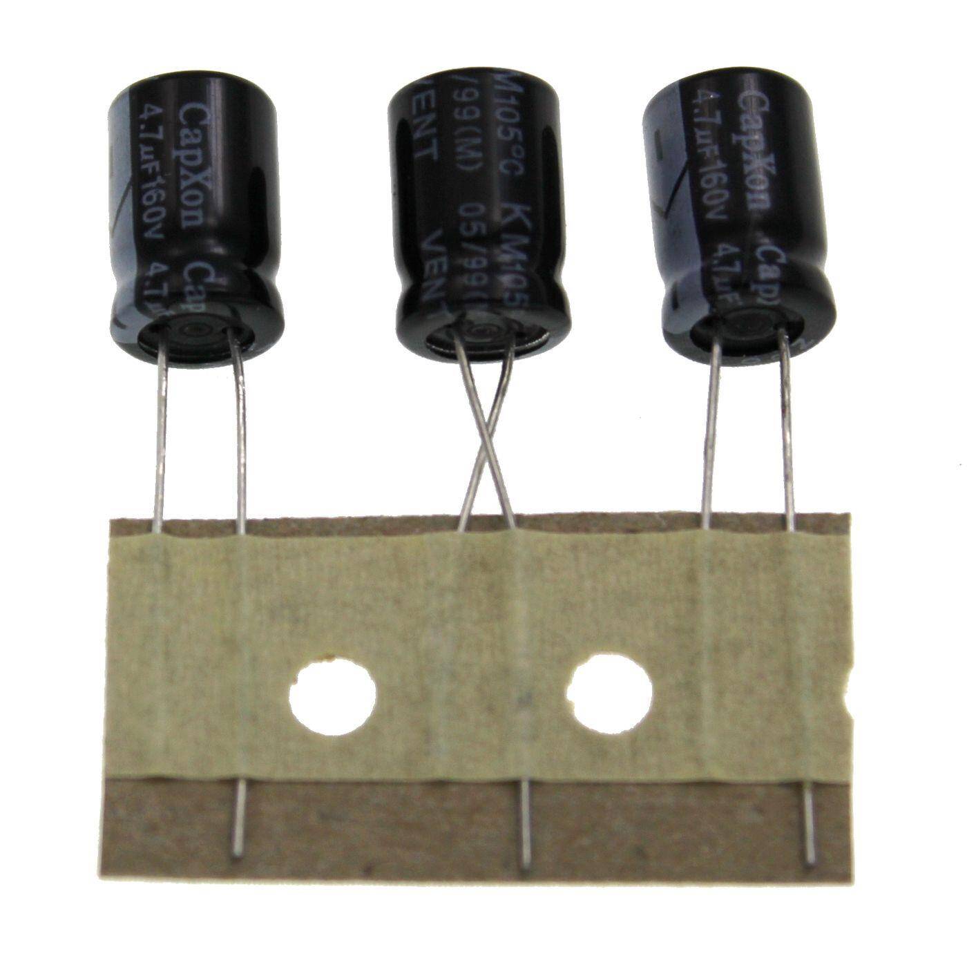 Elko Capacitor Radial 4,7µF 160V | Electrolytic capacitor up to a temperature of 105°C | 8x12mm | 4,7uF KM4.7UF160V8X12 CapXon