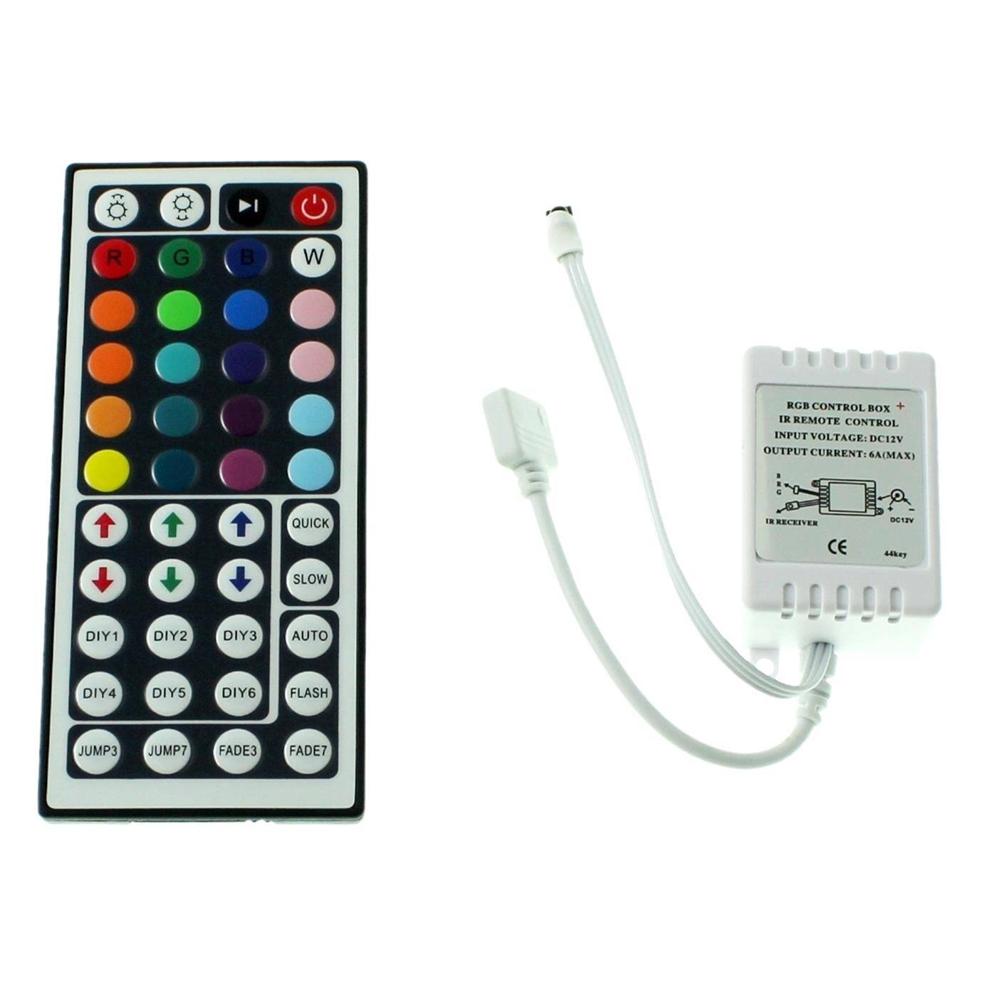 RGB LED 44Key Controller 12V 72W RGB; 4-Pin Plug + Play