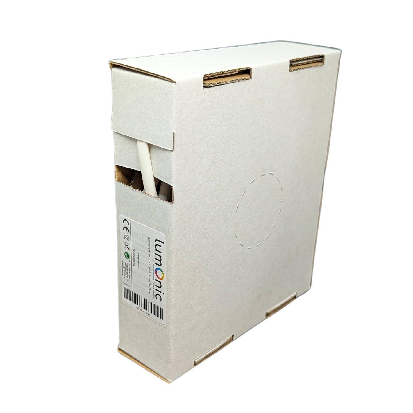 Lumonic 7m Schrumpfschlauch Box 3:1 Weiss - Hier von: 6mm auf 2mm - Dickwandiger Schrumfpschlauch in verschiedenen Größen