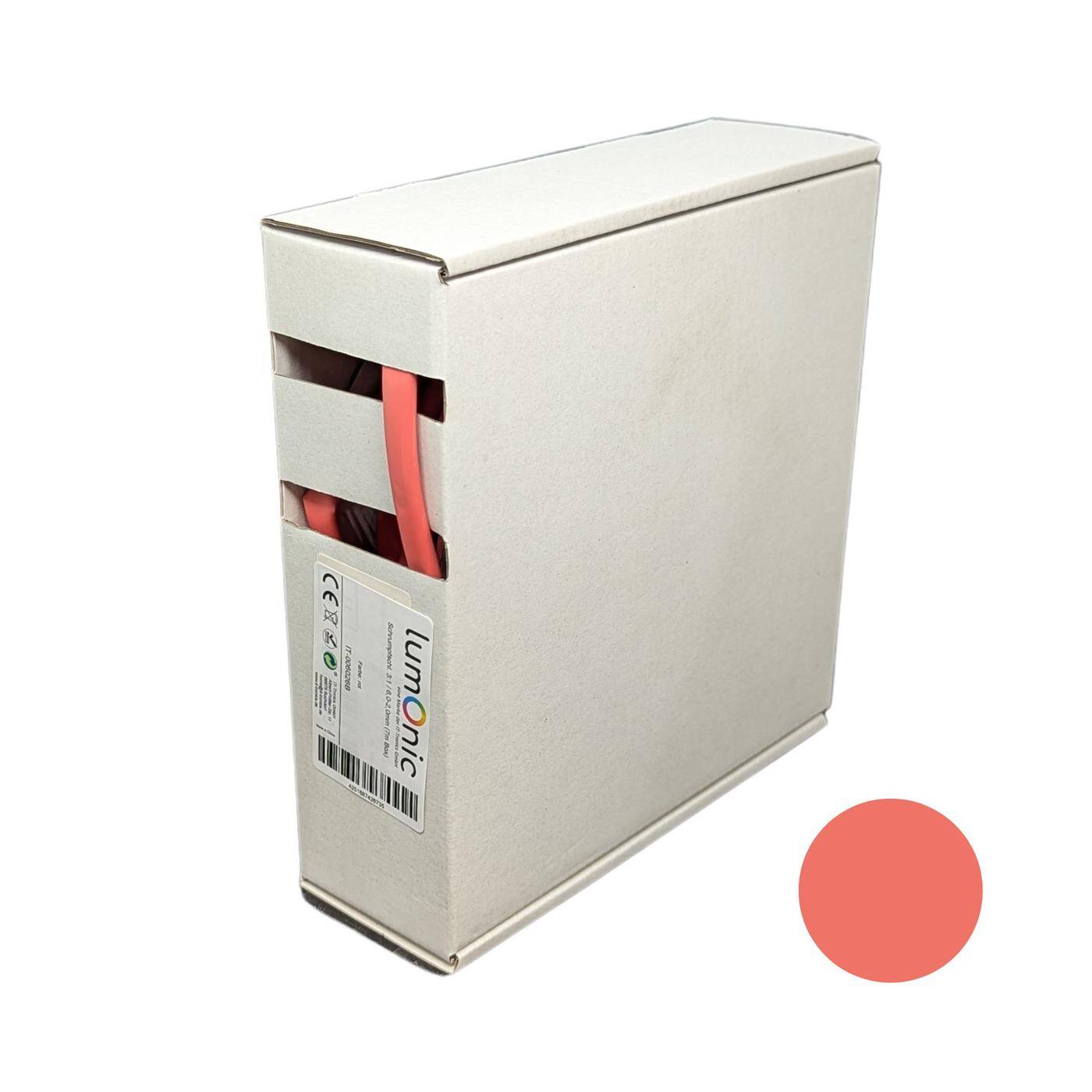 7m Heat shrink tubing Box 3:1 6 -> 2mm Red Flexible