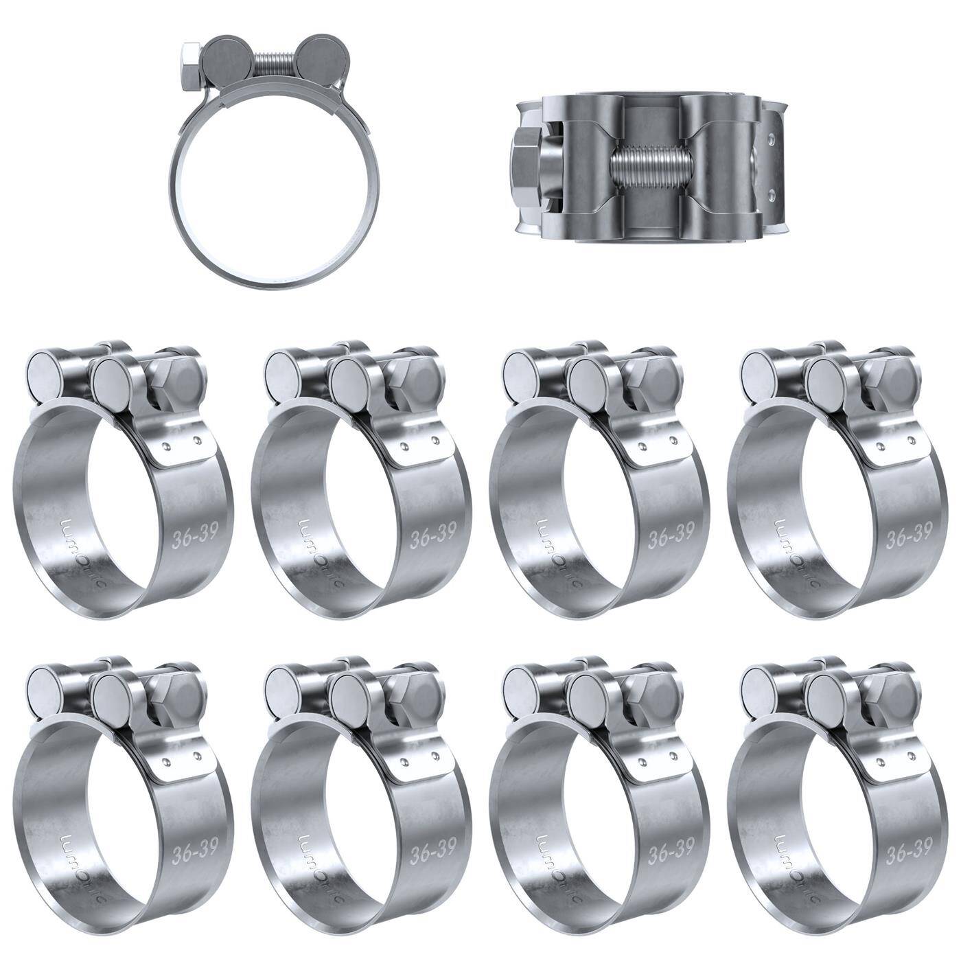 10x Lumonic Gelenkbolzenschelle 36-39mm  Auspuffschelle für Bau PKW LKW