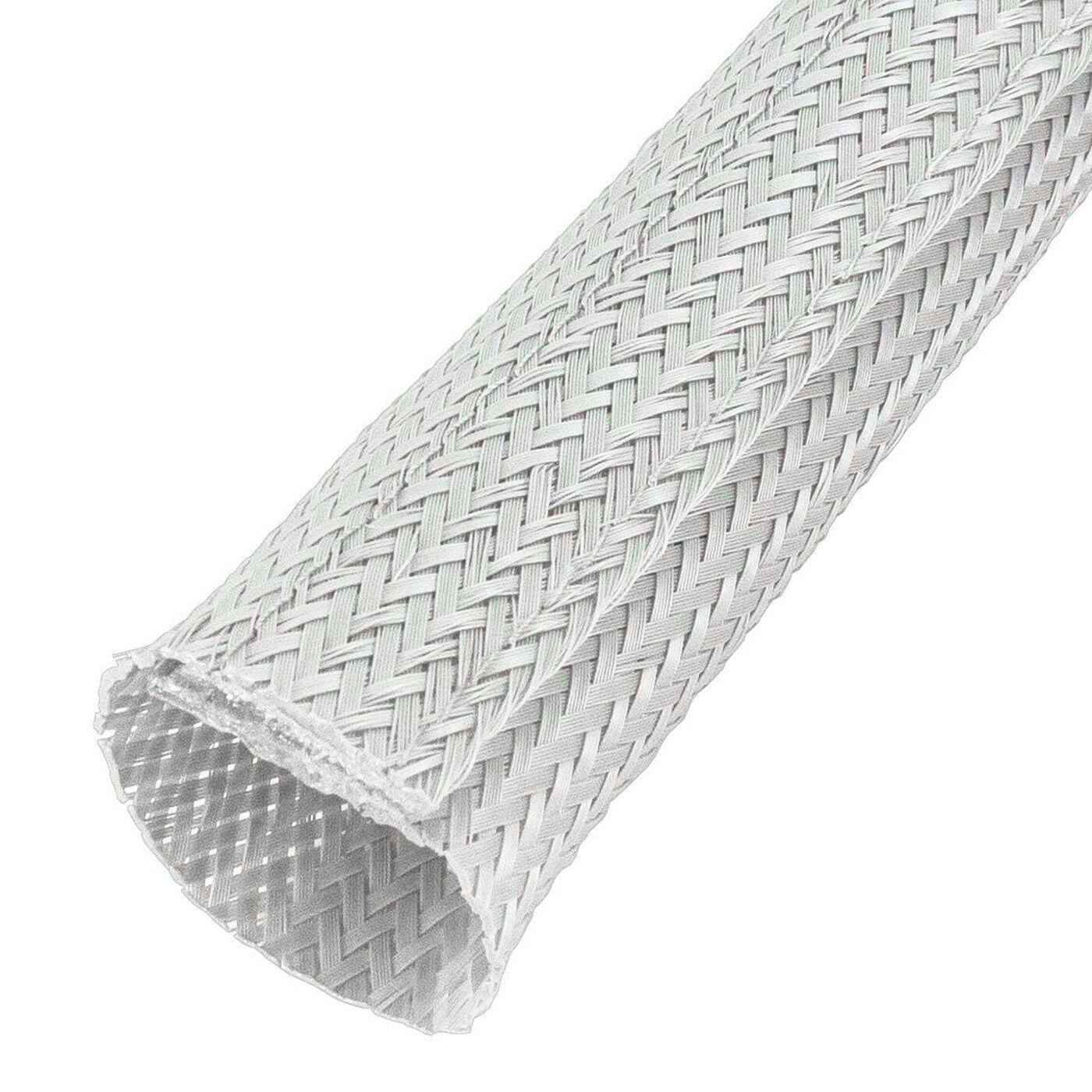 1m  d15-20mm Weiß Kabelkanal Gewebeschlauch Flausch + Klett