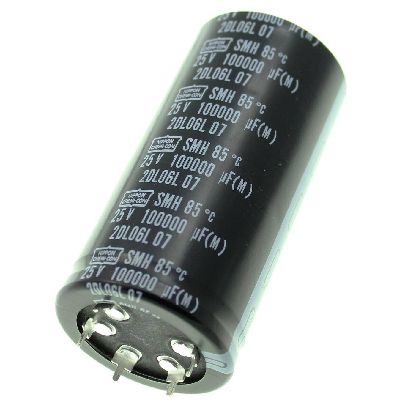 5-Pin Elko Kondensator Radial 100000µF 25V 85°C 40x80mm ESMH250VQT104MB80T 100000uF